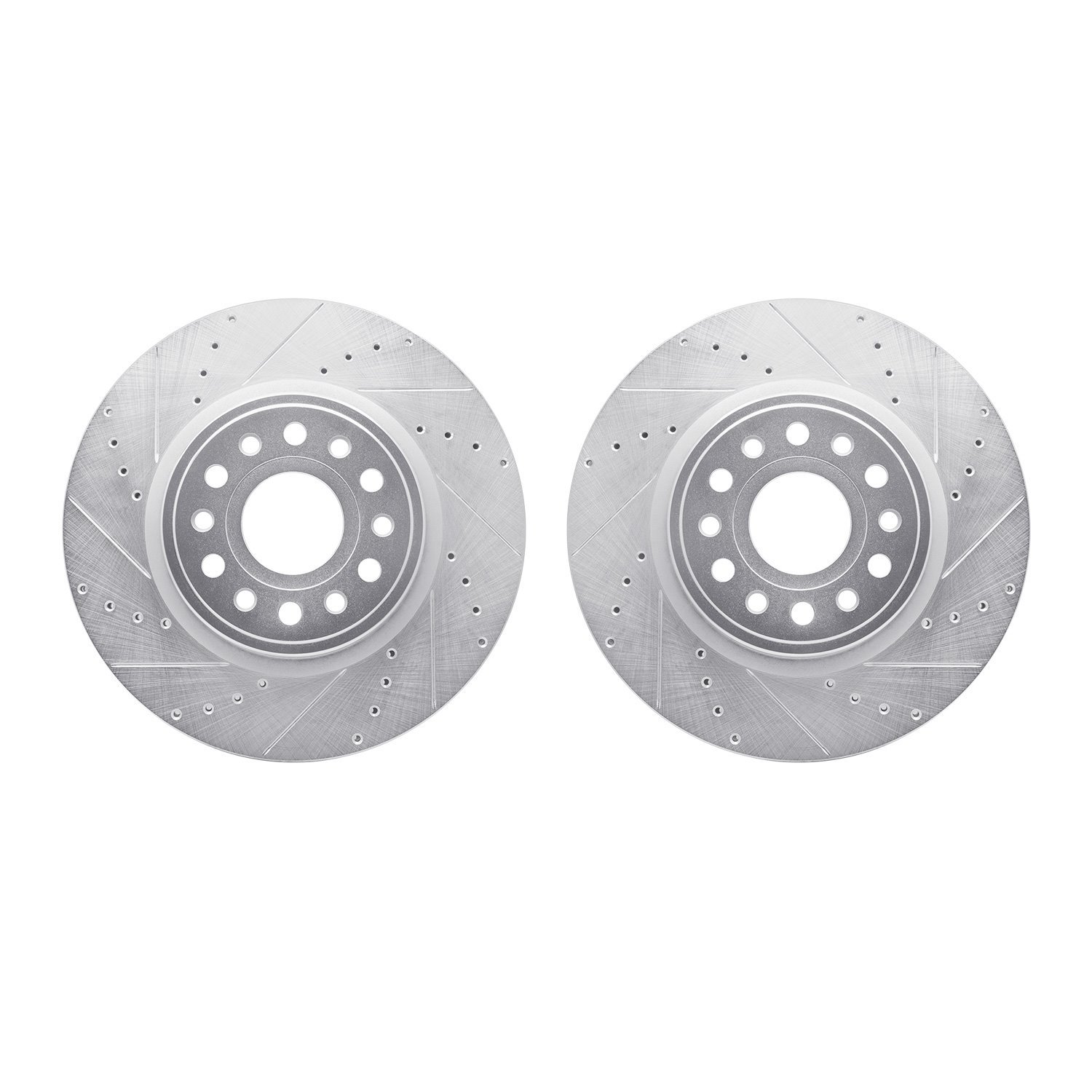 7002-40062 Drilled/Slotted Brake Rotors [Silver], Fits Select Mopar, Position: Front