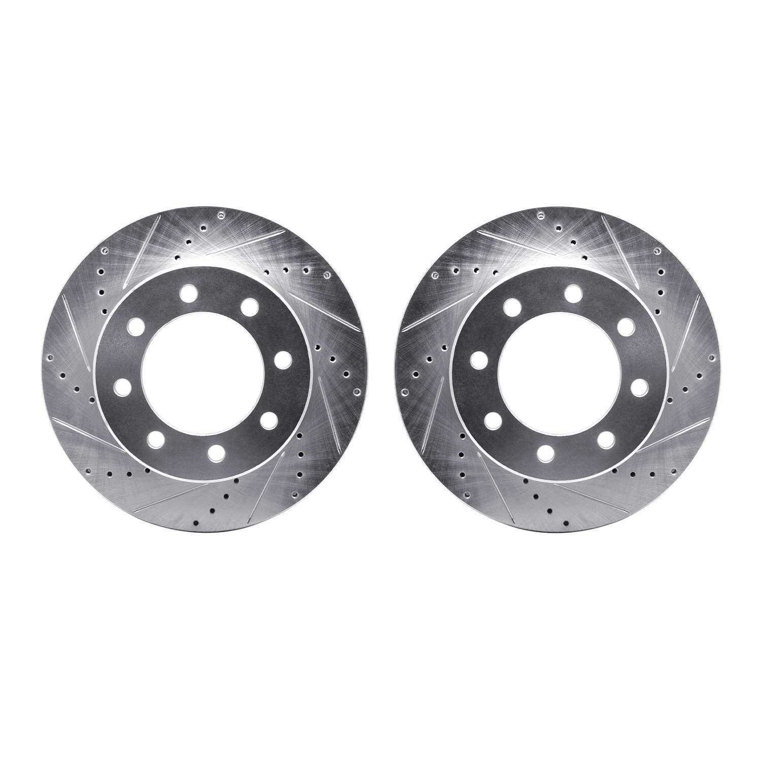 7002-40066 Drilled/Slotted Brake Rotors [Silver], Fits Select Mopar, Position: Front