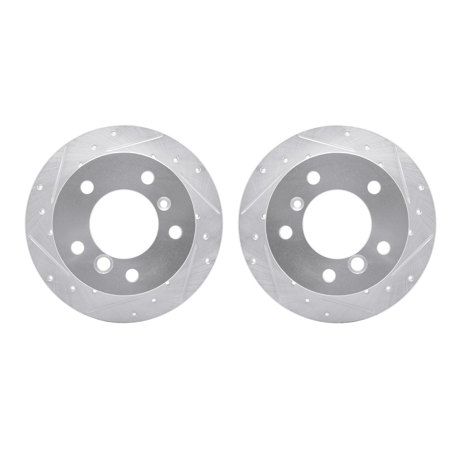 Drilled/Slotted Brake Rotors [Silver], 2002-2018 Multiple