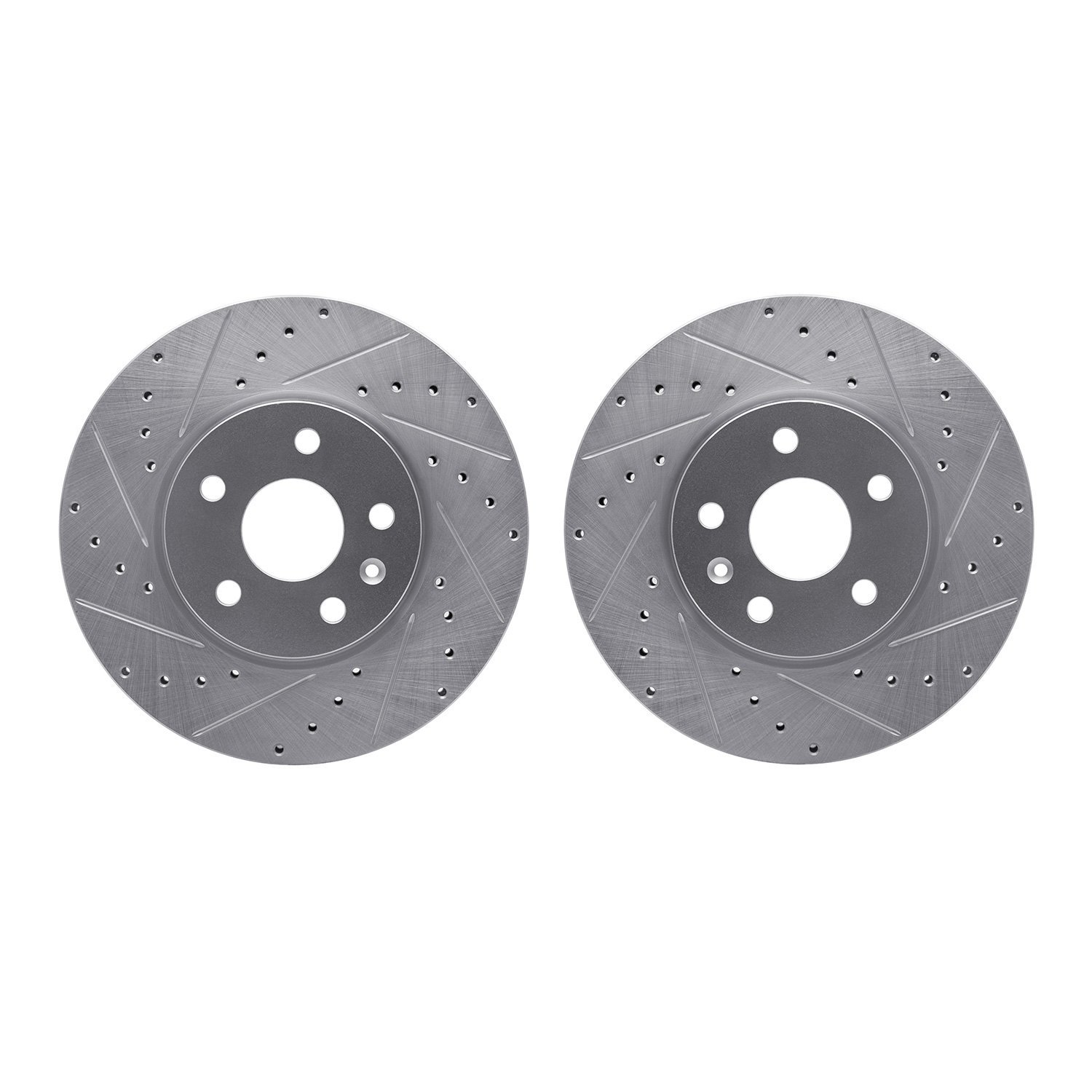 7002-45000 Drilled/Slotted Brake Rotors [Silver], Fits Select GM, Position: Front
