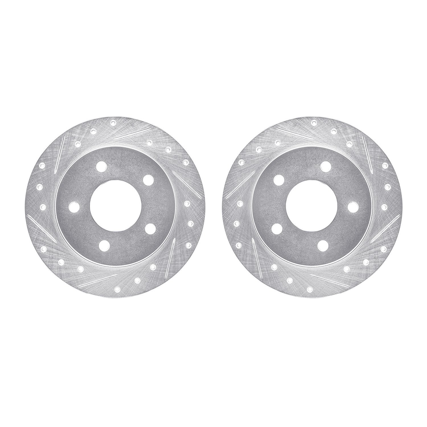 7002-45023 Drilled/Slotted Brake Rotors [Silver], 1988-1994 GM, Position: Rear