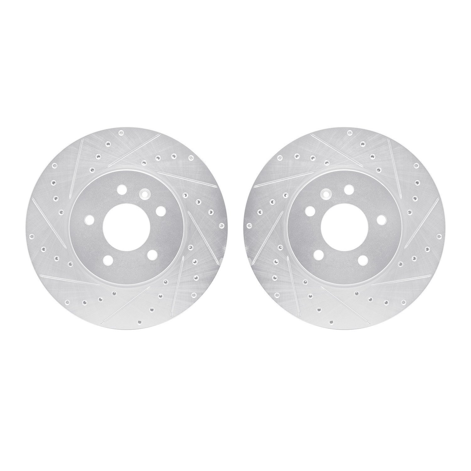 7002-46005 Drilled/Slotted Brake Rotors [Silver], Fits Select GM, Position: Front