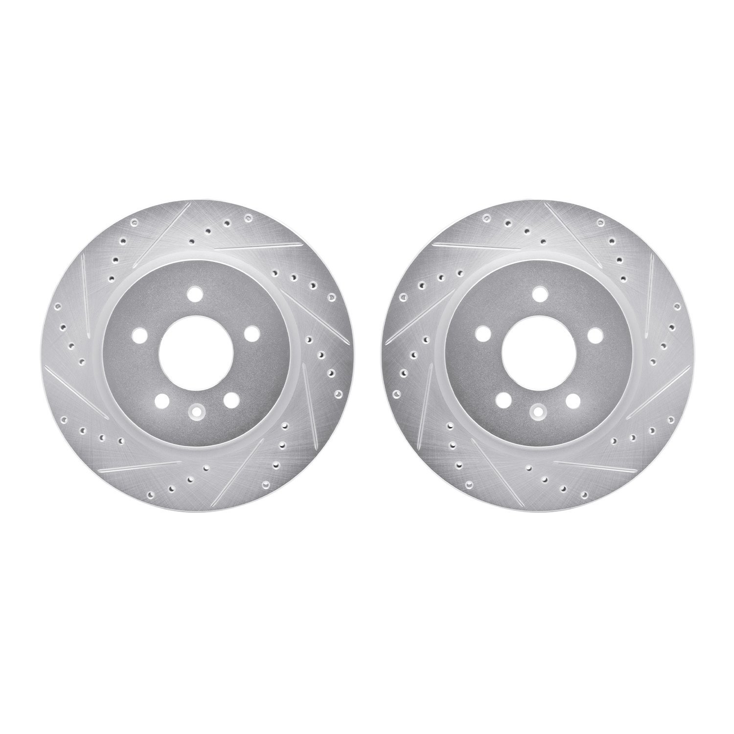 7002-46031 Drilled/Slotted Brake Rotors [Silver], 2016-2020 GM, Position: Rear