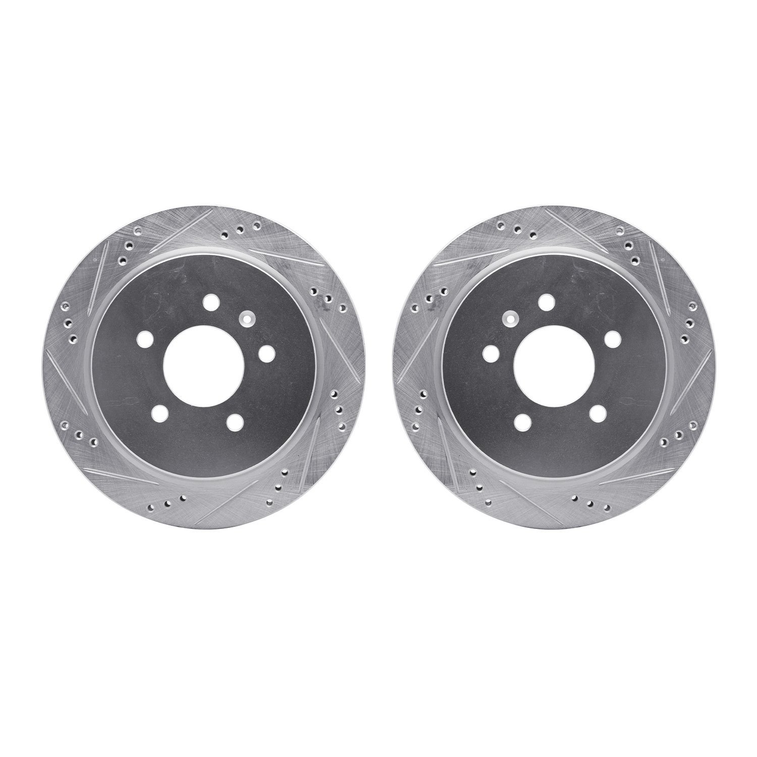 Drilled/Slotted Brake Rotors [Silver], 2003-2011 GM