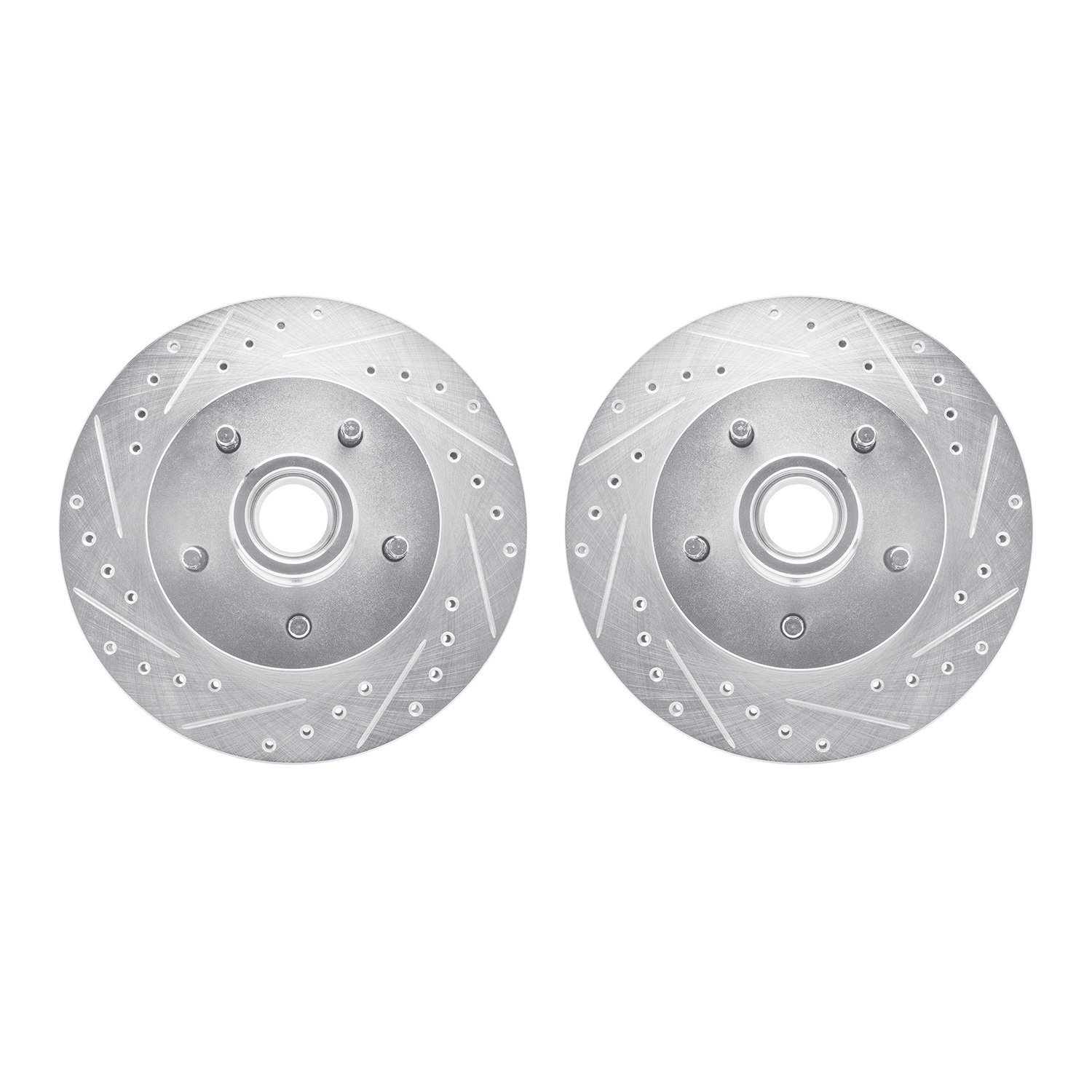 7002-47002 Drilled/Slotted Brake Rotors [Silver], 1969-1996 GM, Position: Front