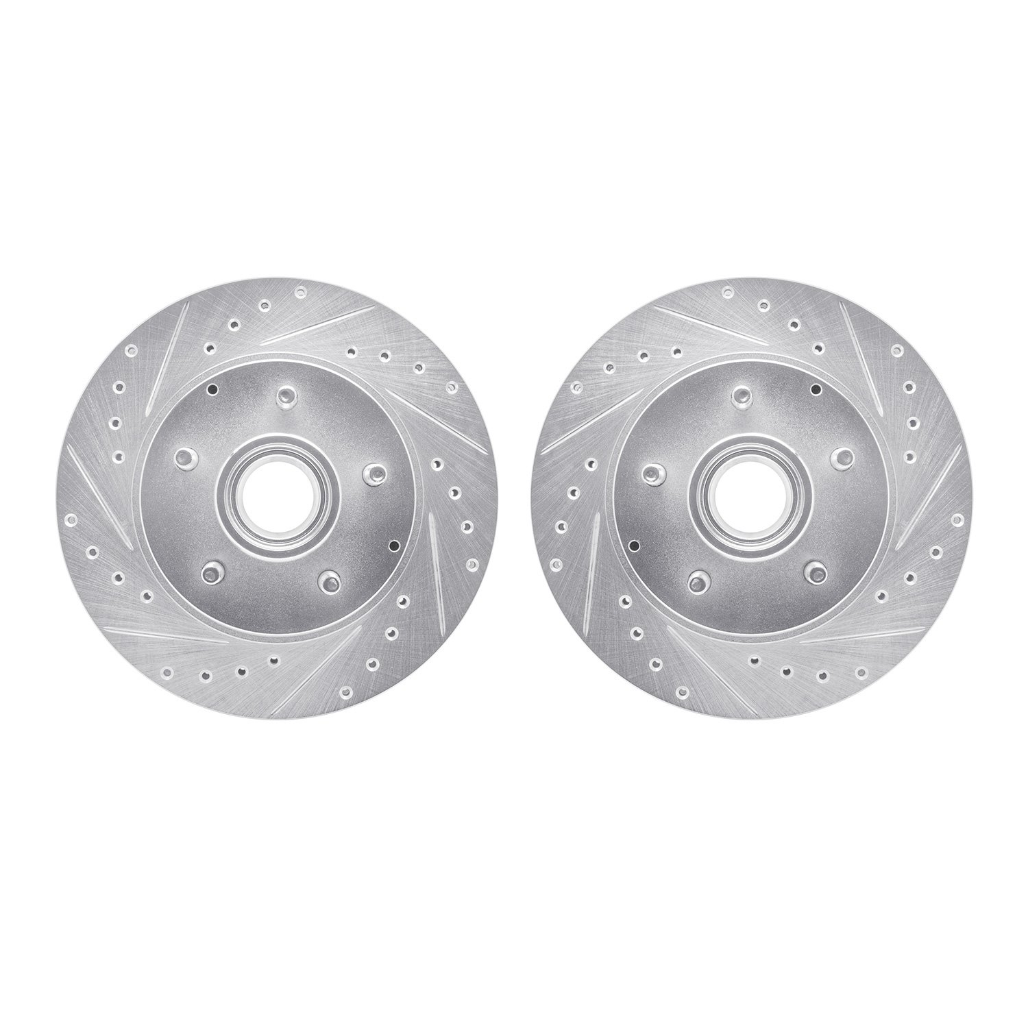 7002-48036 Drilled/Slotted Brake Rotors [Silver], 1993-1995 GM, Position: Front