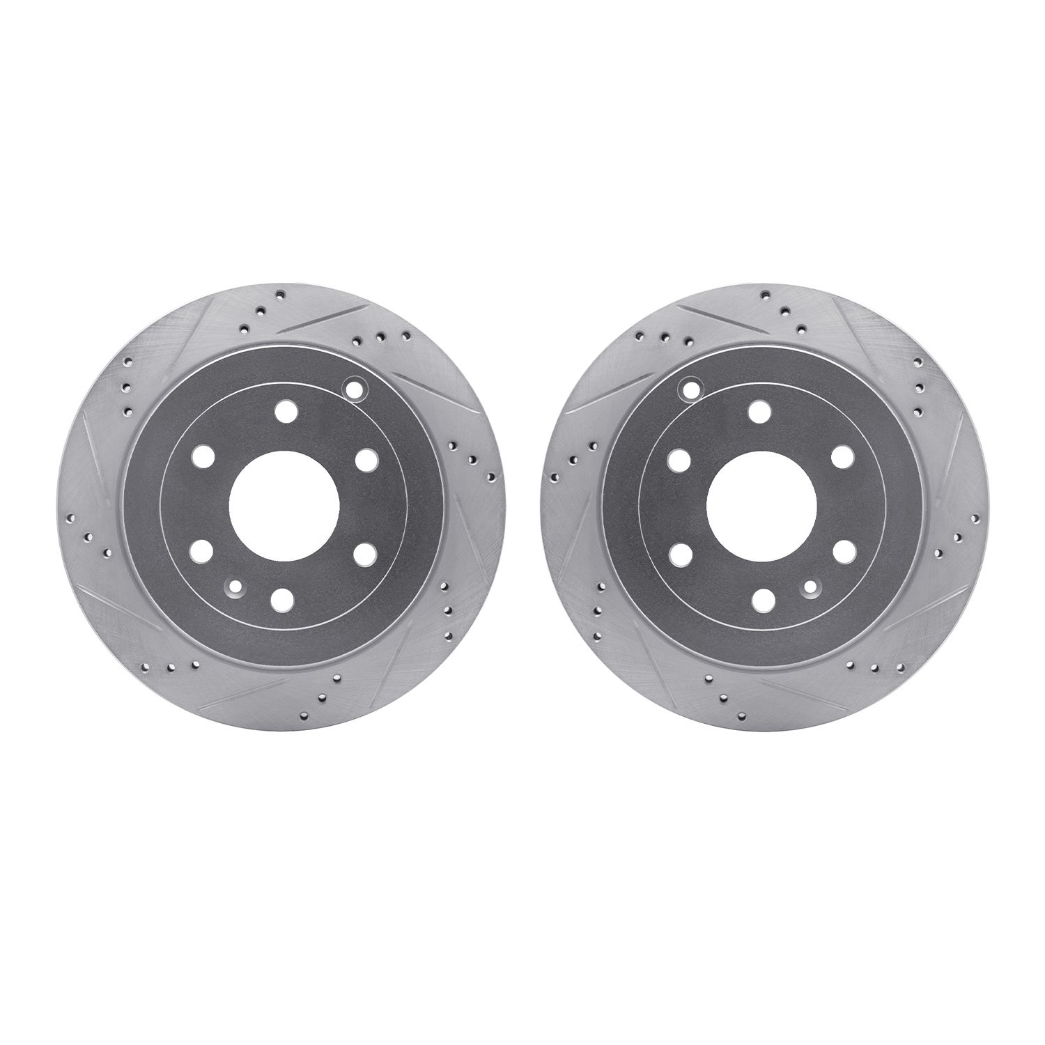 Drilled/Slotted Brake Rotors [Silver], 2007-2017 GM