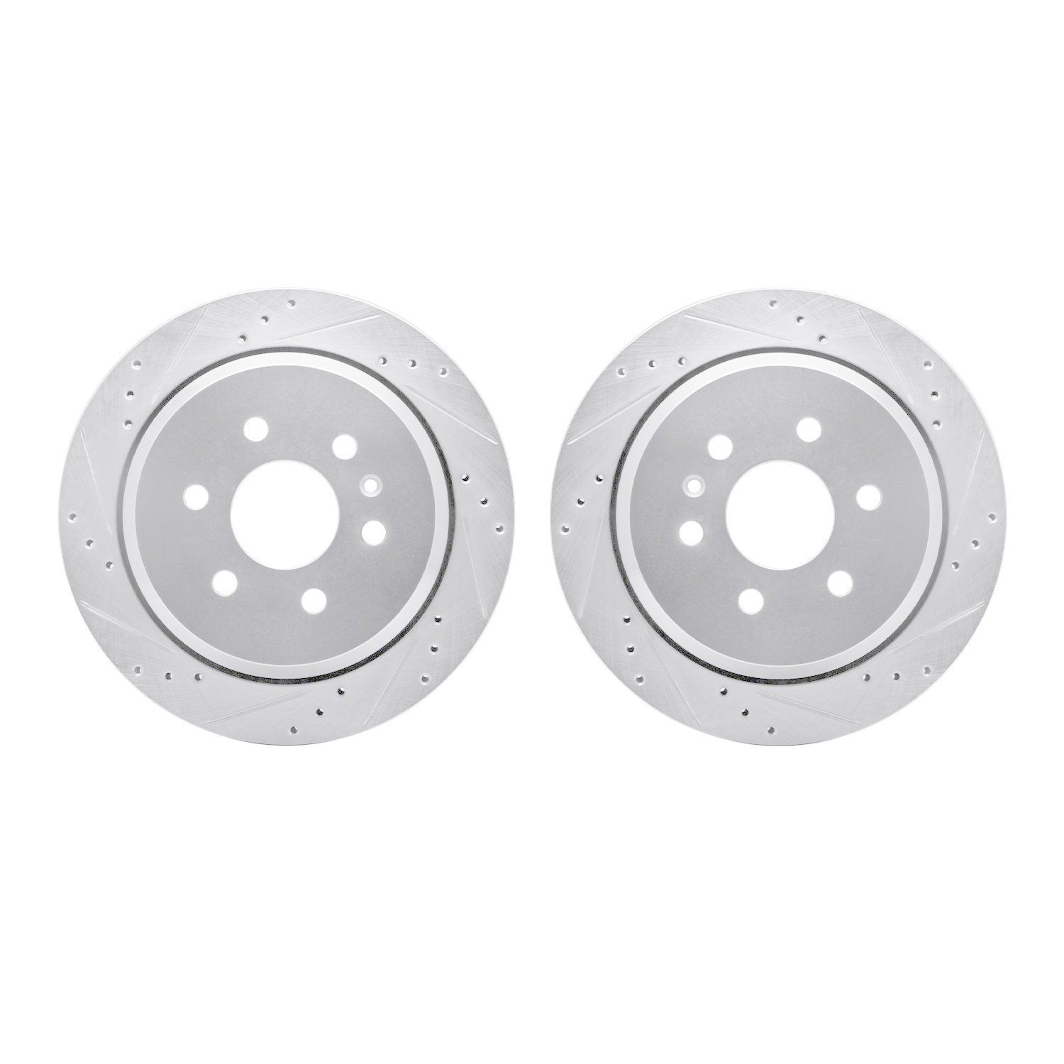 7002-48063 Drilled/Slotted Brake Rotors [Silver], 2015-2020 GM, Position: Rear