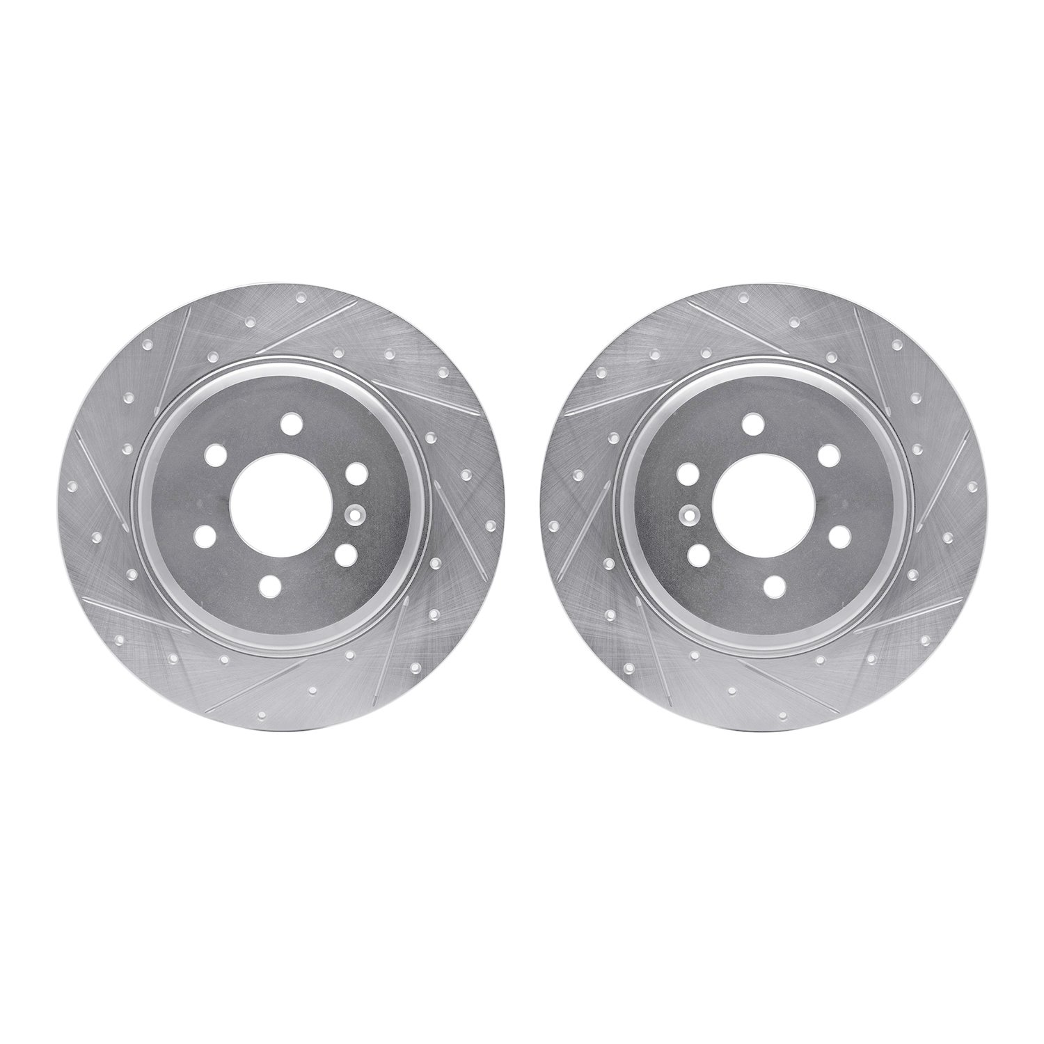 7002-49001 Drilled/Slotted Brake Rotors [Silver], 2011-2012 VPG, Position: Rear