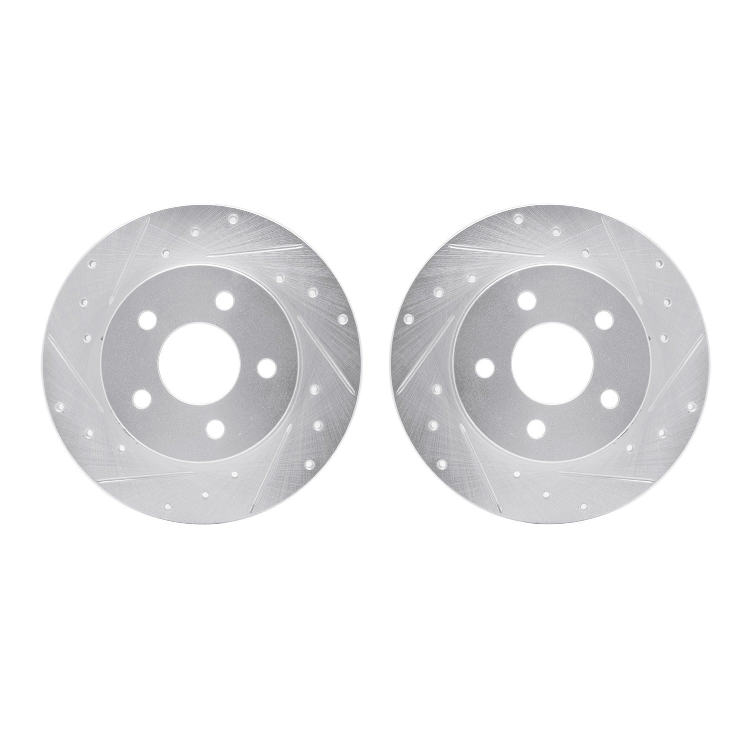 Drilled/Slotted Brake Rotors [Silver], 2004-2012 GM