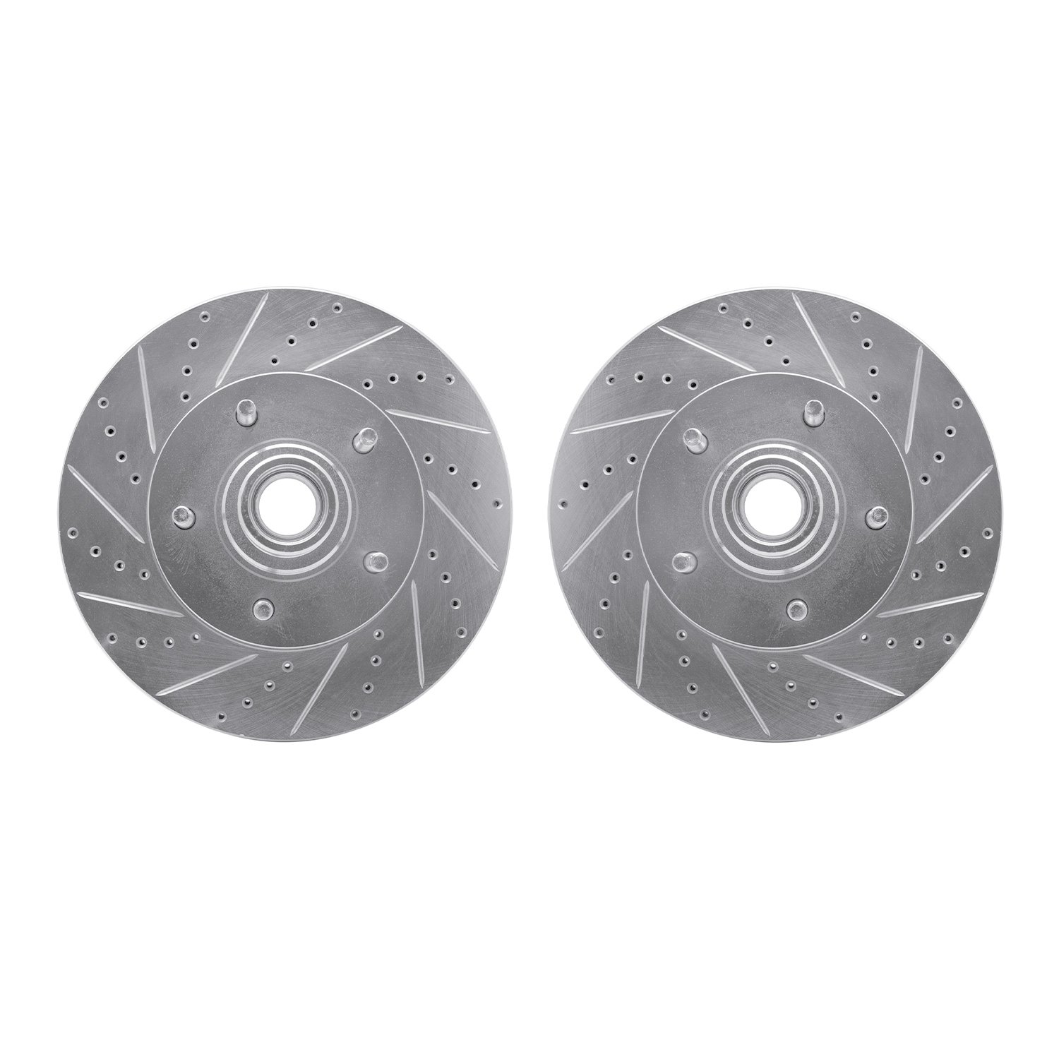 7002-54028 Drilled/Slotted Brake Rotors [Silver], 2004-2006 Ford/Lincoln/Mercury/Mazda, Position: Front