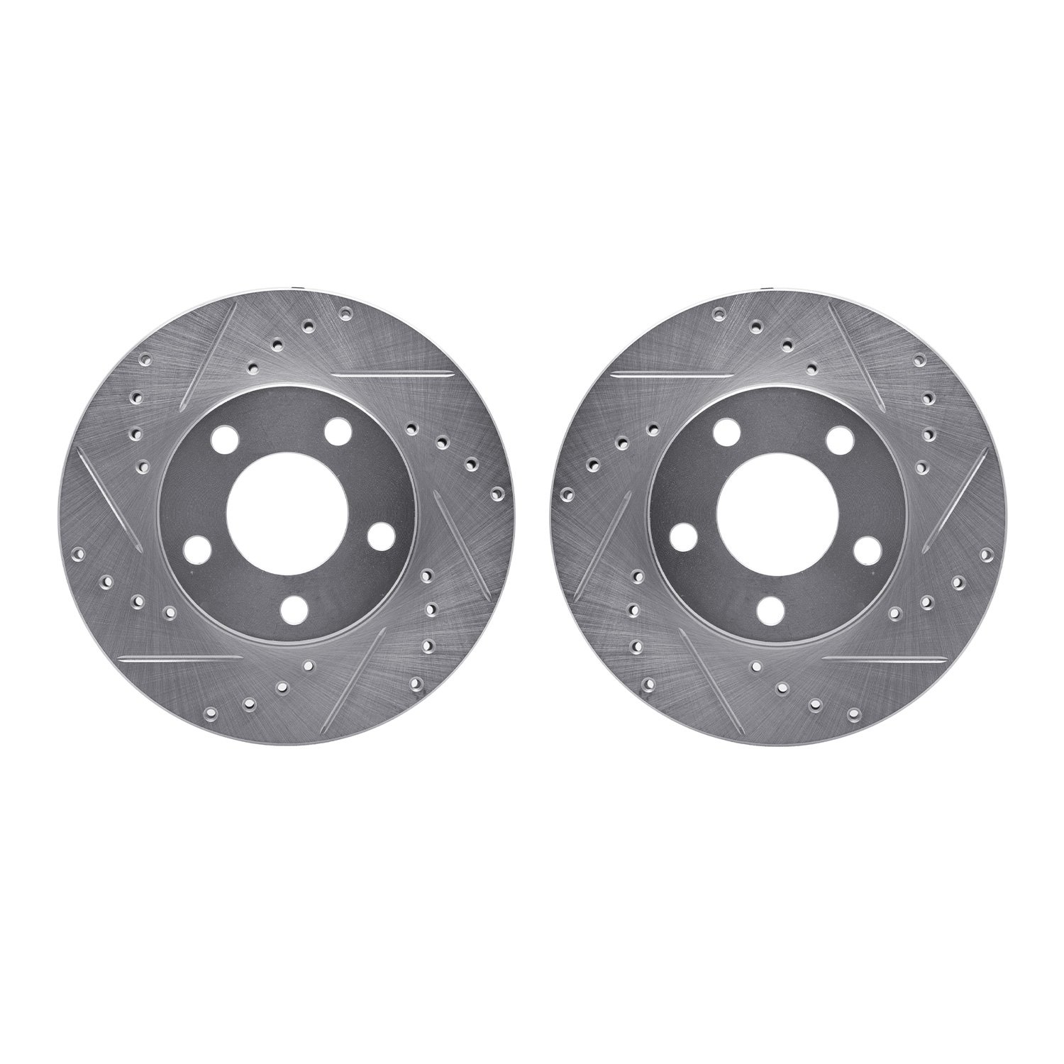 7002-54152 Drilled/Slotted Brake Rotors [Silver], 1994-2004 Ford/Lincoln/Mercury/Mazda, Position: Front