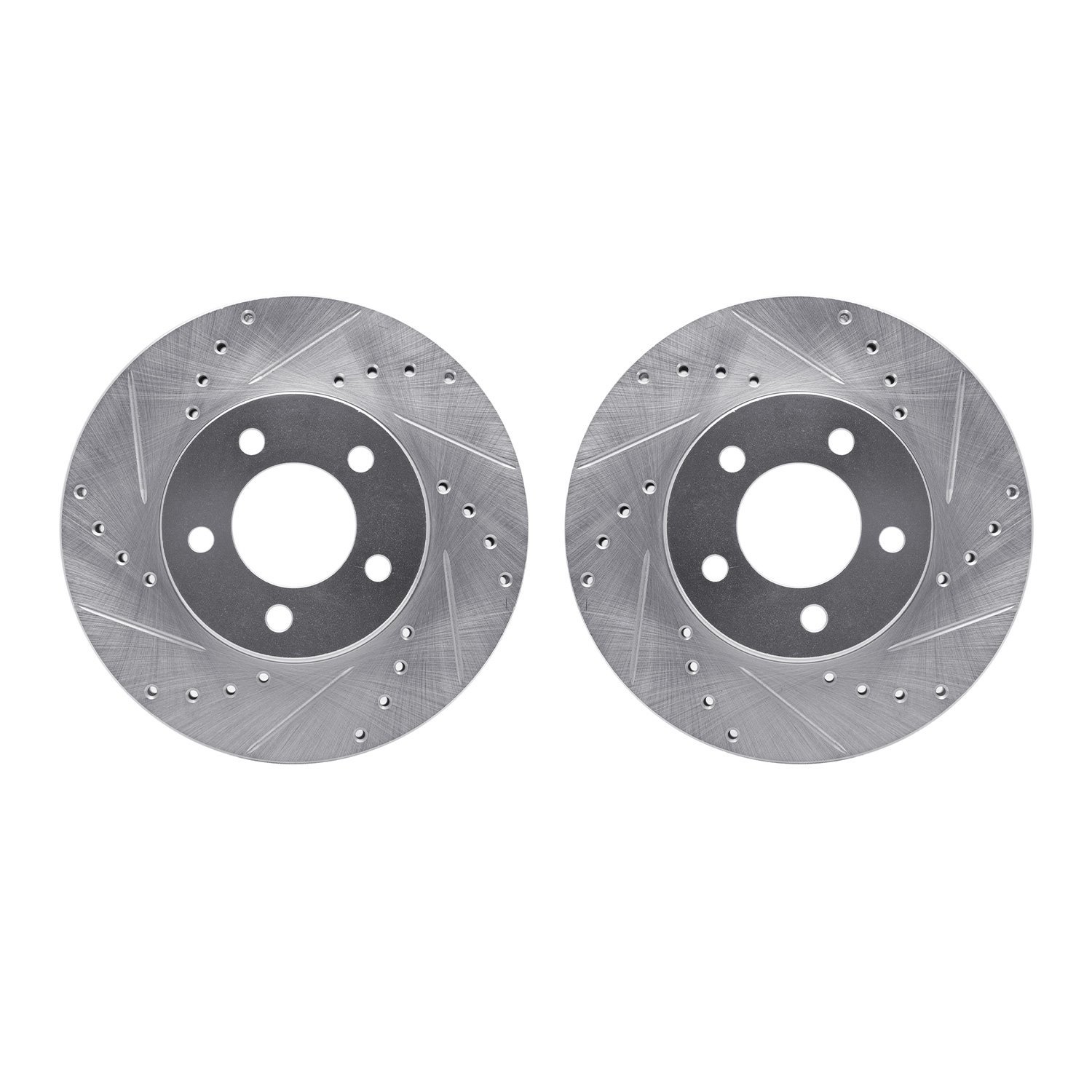 7002-54172 Drilled/Slotted Brake Rotors [Silver], 1991-2000 Ford/Lincoln/Mercury/Mazda, Position: Front
