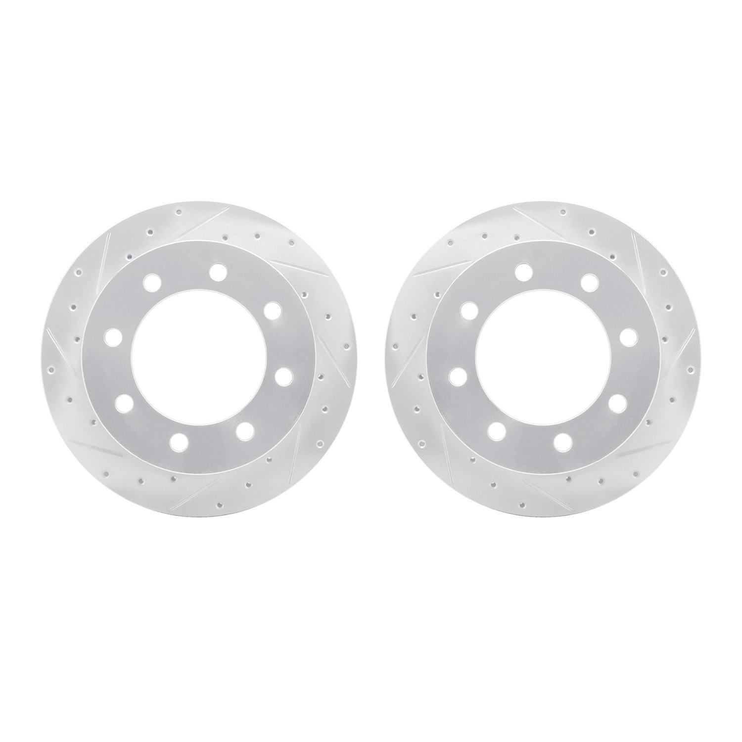 7002-54188 Drilled/Slotted Brake Rotors [Silver], 1999-2007 Ford/Lincoln/Mercury/Mazda, Position: Rear
