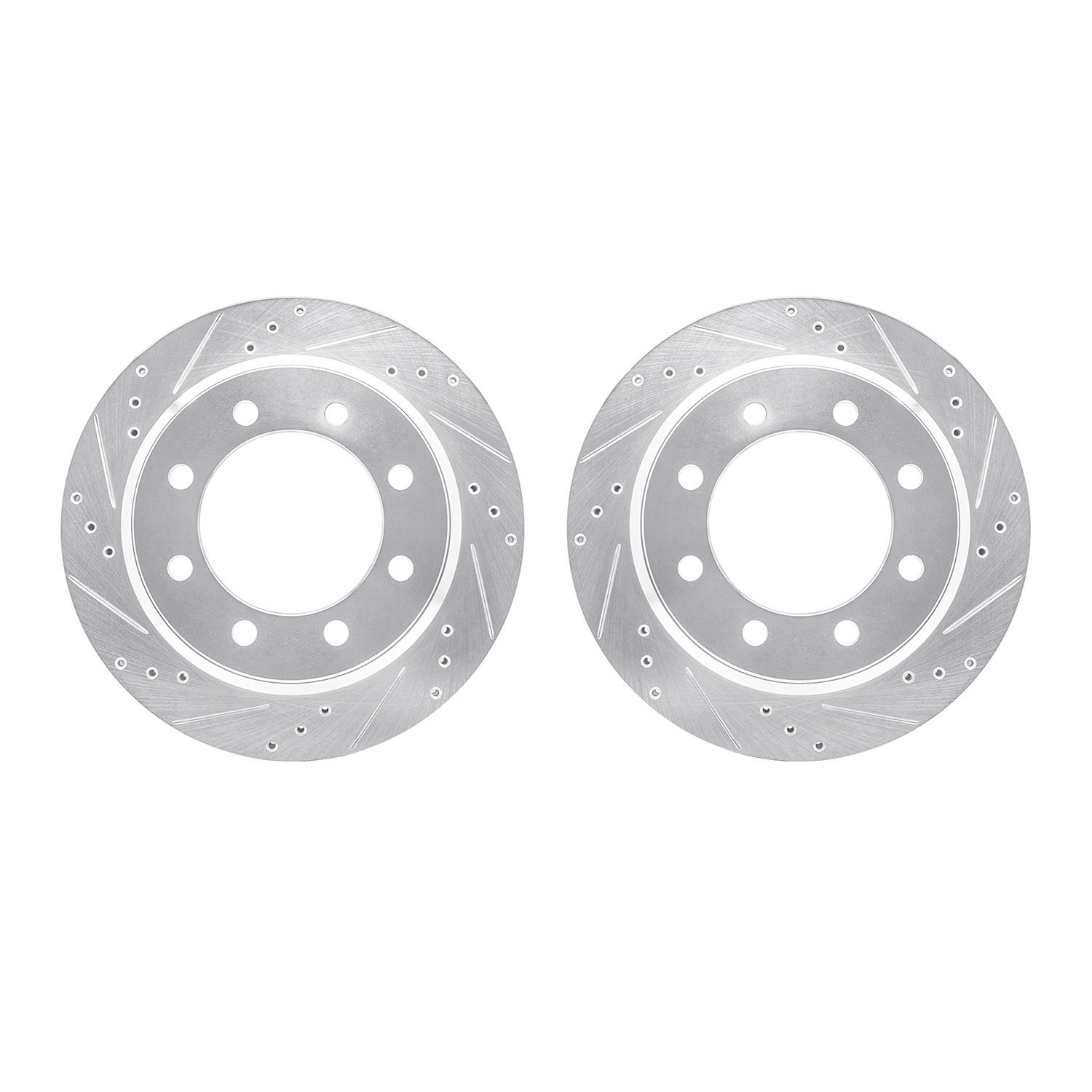 7002-54189 Drilled/Slotted Brake Rotors [Silver], Fits Select Ford/Lincoln/Mercury/Mazda, Position: Rear