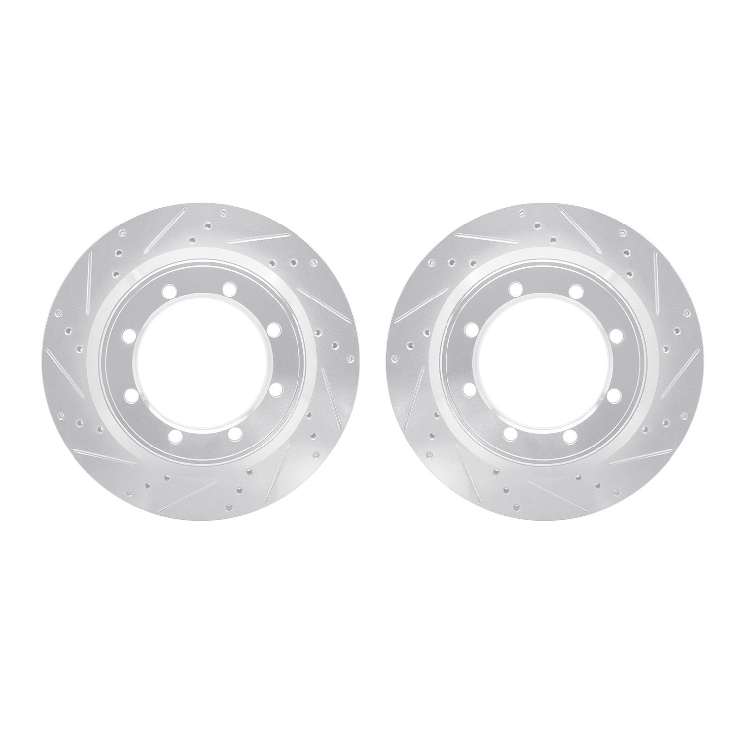 7002-54190 Drilled/Slotted Brake Rotors [Silver], 1999-2007 Ford/Lincoln/Mercury/Mazda, Position: Rear