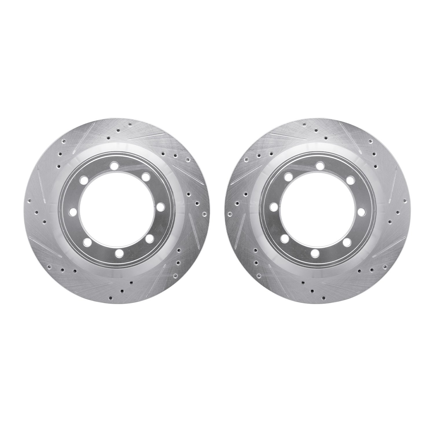 7002-54193 Drilled/Slotted Brake Rotors [Silver], Fits Select Ford/Lincoln/Mercury/Mazda, Position: Rear
