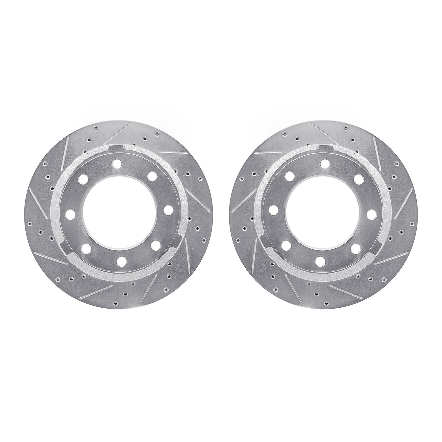 7002-54221 Drilled/Slotted Brake Rotors [Silver], Fits Select Ford/Lincoln/Mercury/Mazda, Position: Rear