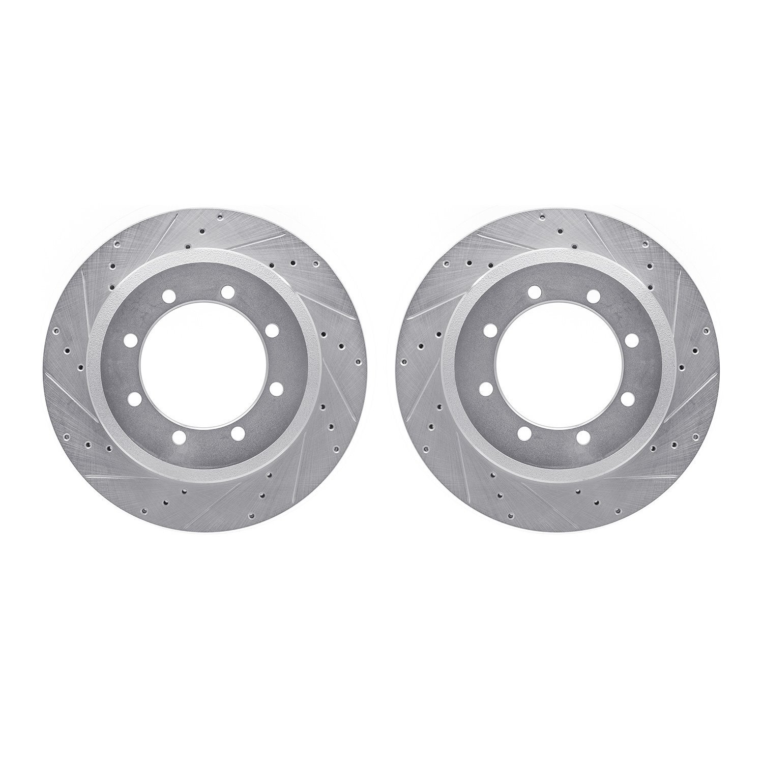 7002-54224 Drilled/Slotted Brake Rotors [Silver], Fits Select Ford/Lincoln/Mercury/Mazda, Position: Rear