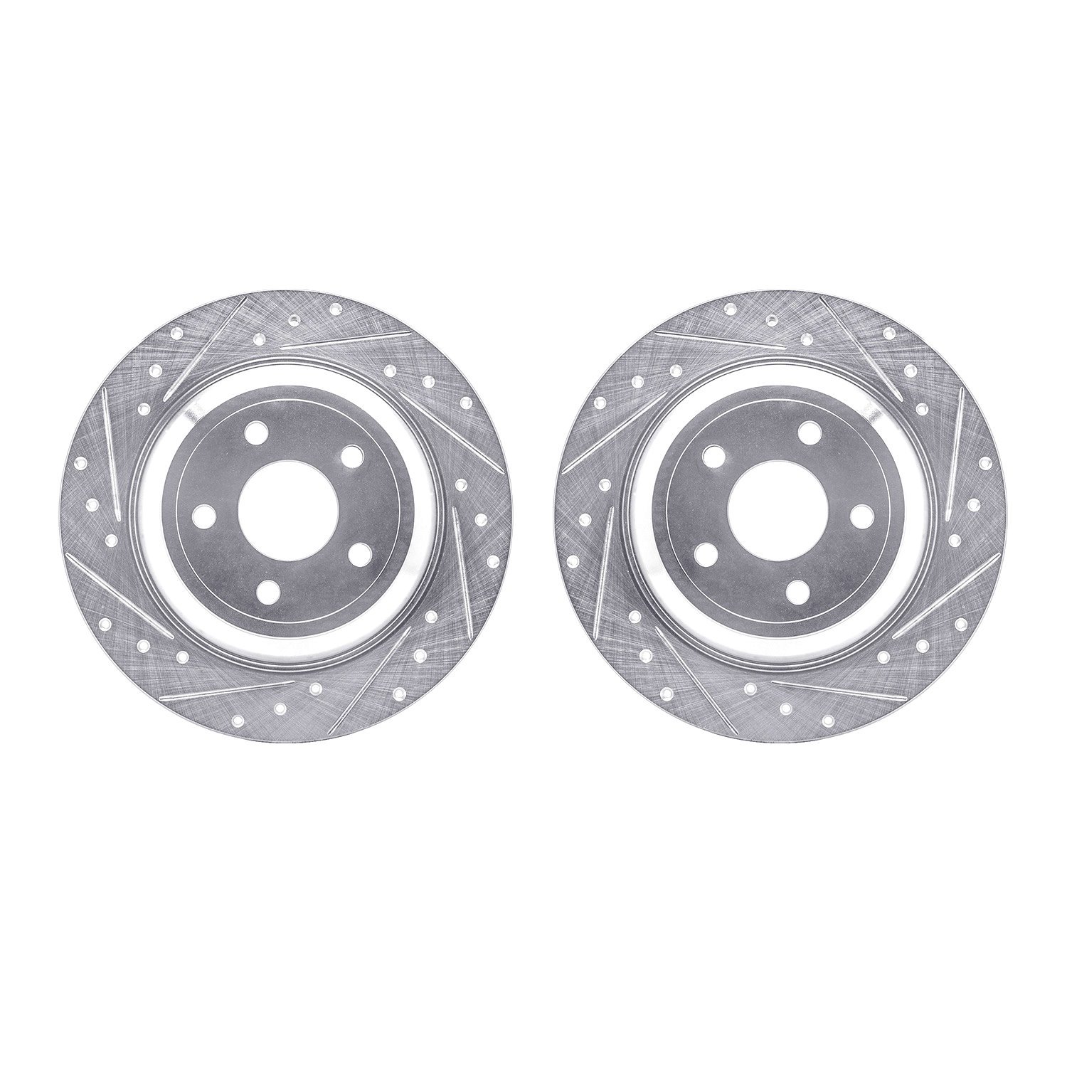 7002-54230 Drilled/Slotted Brake Rotors [Silver], Fits Select Ford/Lincoln/Mercury/Mazda, Position: Rear