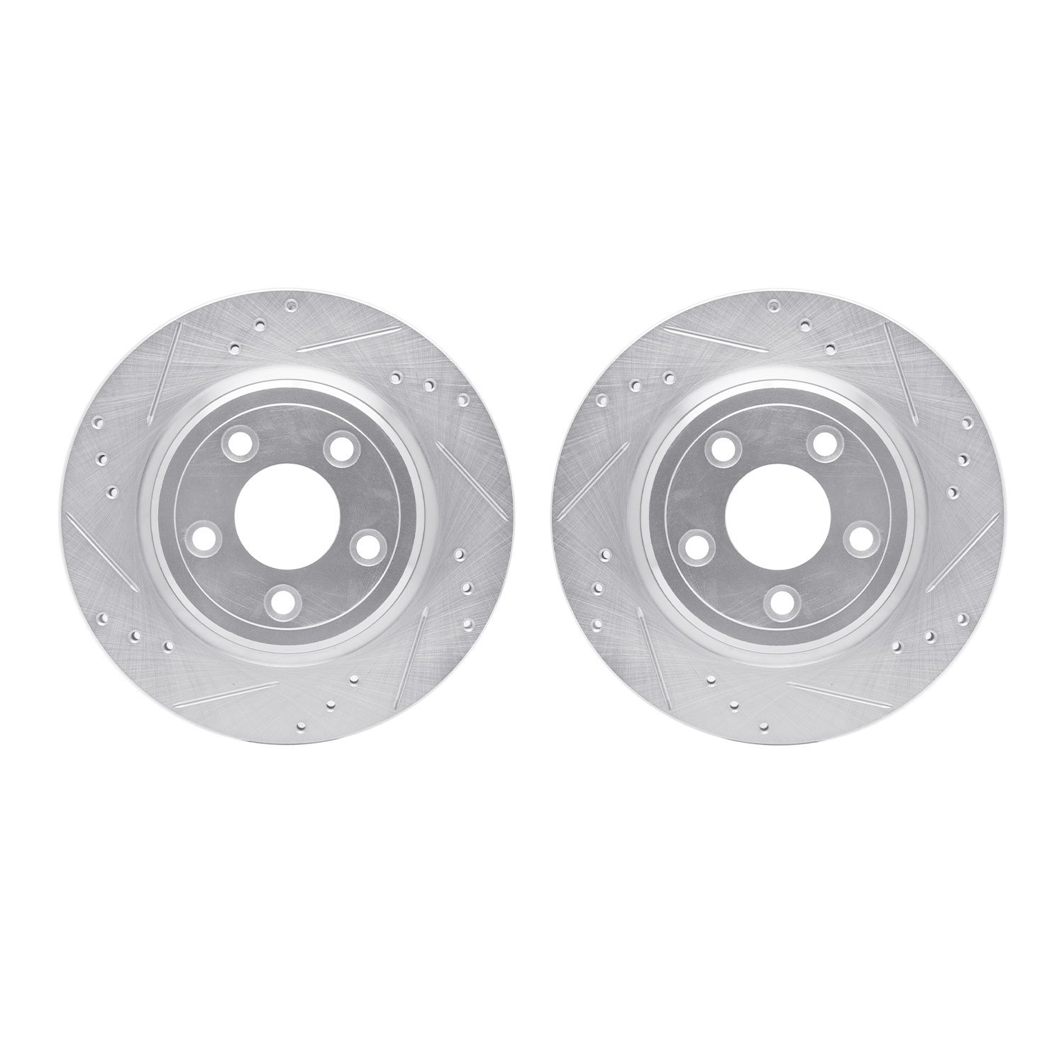 7002-54249 Drilled/Slotted Brake Rotors [Silver], 2000-2006 Multiple Makes/Models, Position: Rear