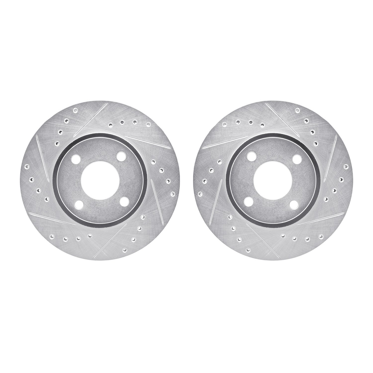 7002-56001 Drilled/Slotted Brake Rotors [Silver], 1998-2002 Ford/Lincoln/Mercury/Mazda, Position: Front