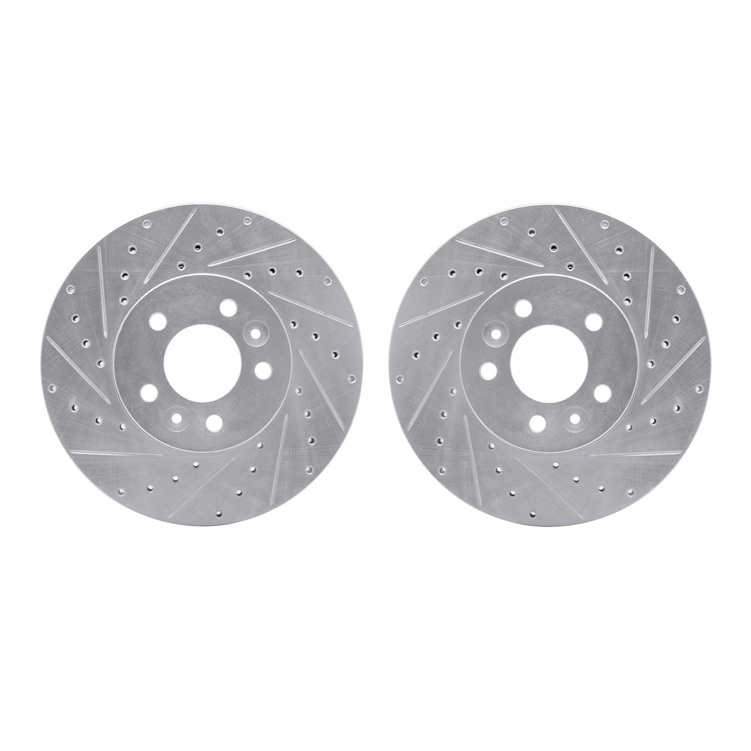 7002-56008 Drilled/Slotted Brake Rotors [Silver], 1998-2002 Ford/Lincoln/Mercury/Mazda, Position: Front