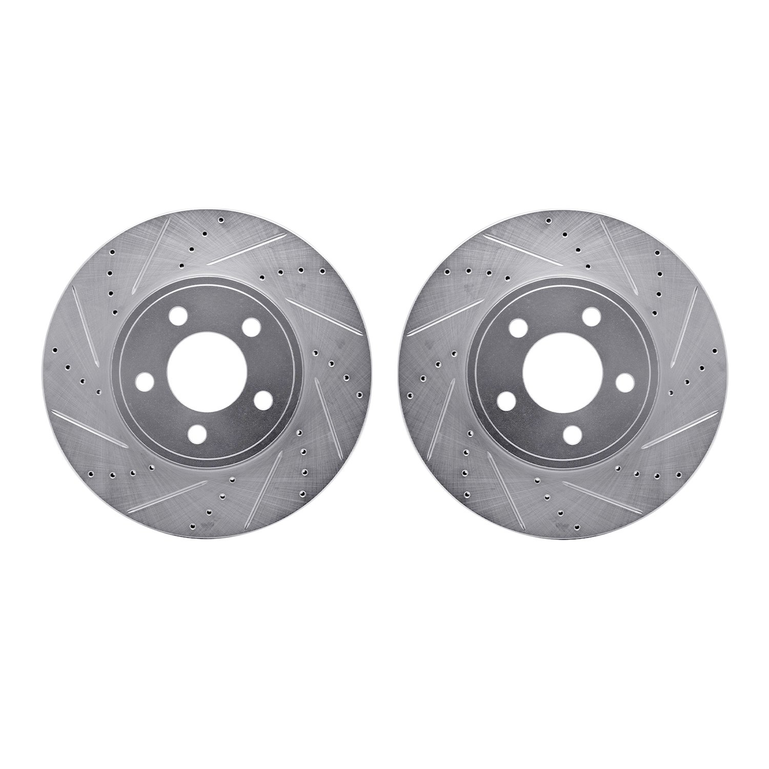 7002-56009 Drilled/Slotted Brake Rotors [Silver], 2003-2011 Ford/Lincoln/Mercury/Mazda, Position: Front