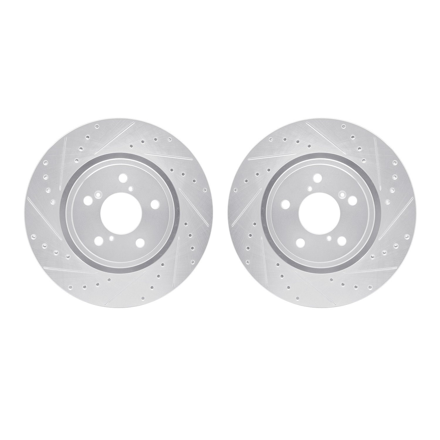 7002-58006 Drilled/Slotted Brake Rotors [Silver], 2017-2020 Acura/Honda, Position: Front