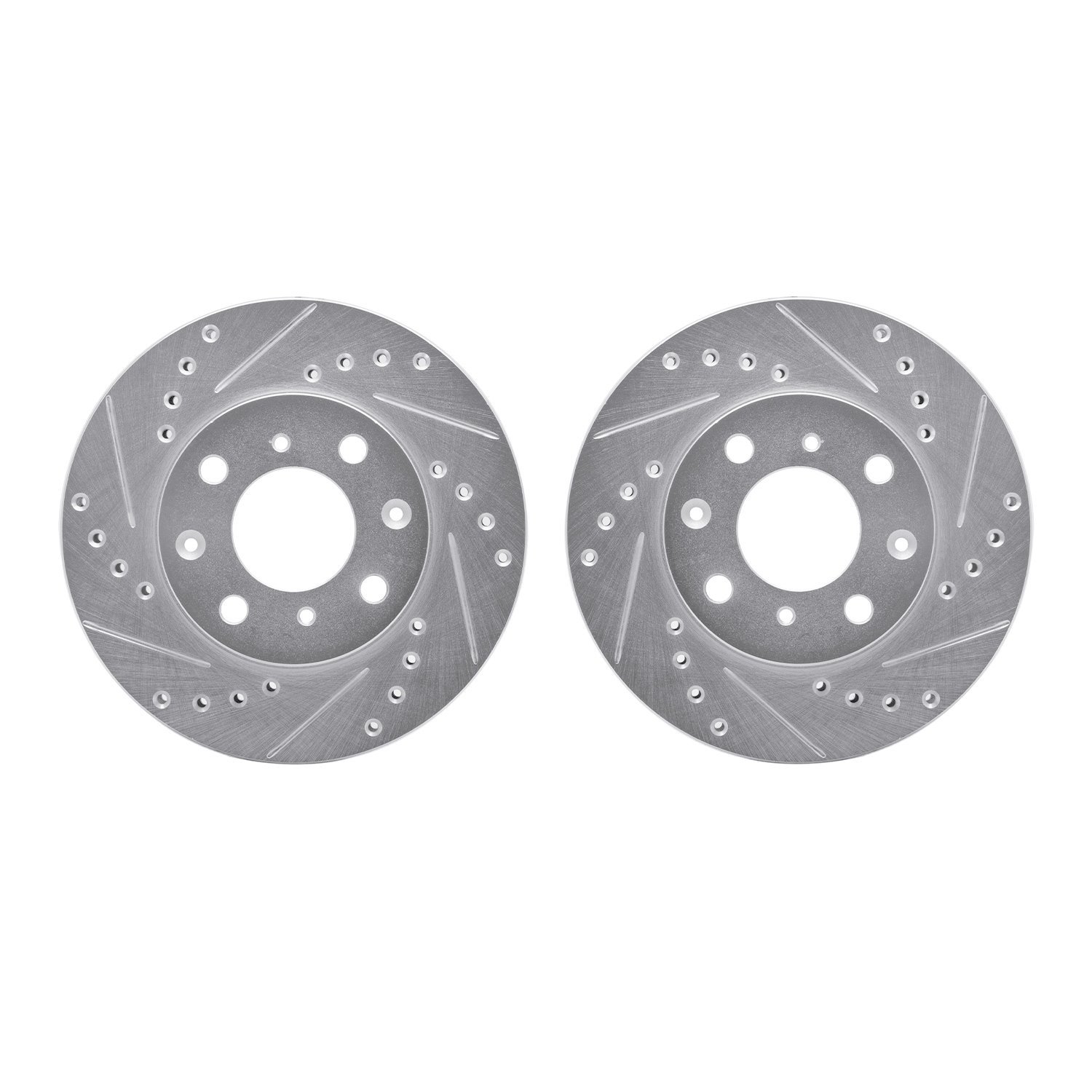 7002-59019 Drilled/Slotted Brake Rotors [Silver], 1984-1990 Acura/Honda, Position: Front