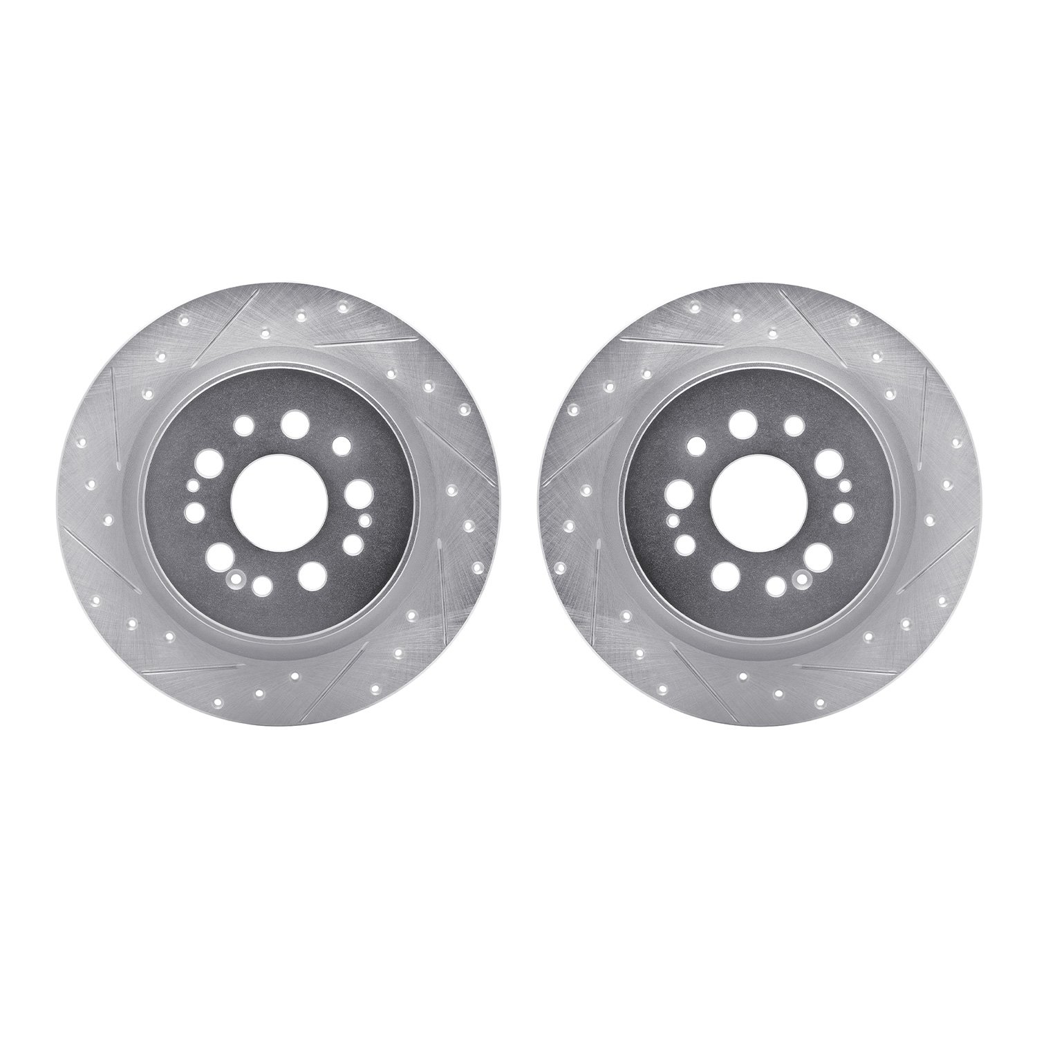 7002-59054 Drilled/Slotted Brake Rotors [Silver], Fits Select Acura/Honda, Position: Rear