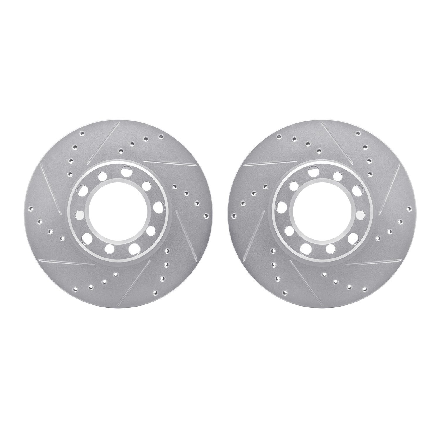 7002-63020 Drilled/Slotted Brake Rotors [Silver], 1972-1974 Mercedes-Benz, Position: Front