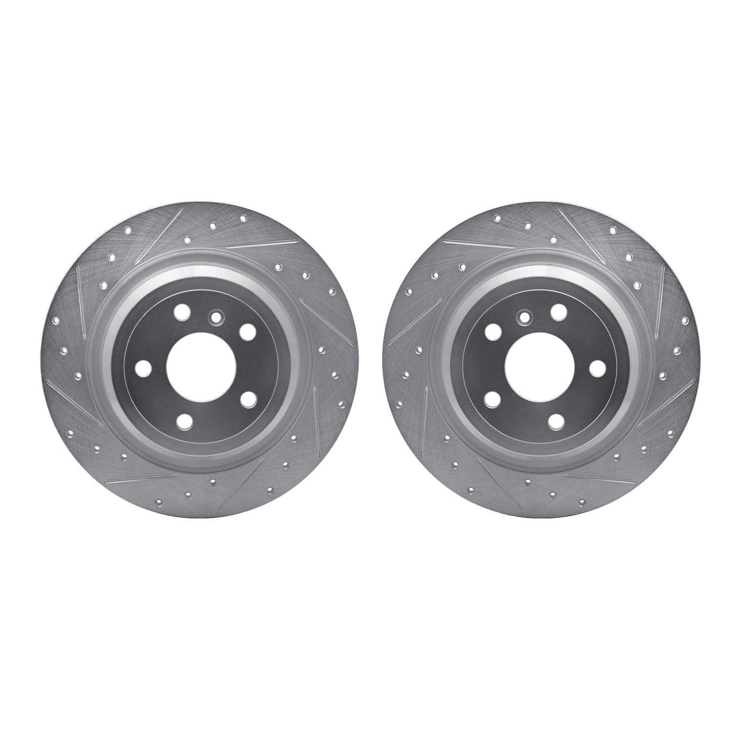 7002-63123 Drilled/Slotted Brake Rotors [Silver], 2012-2018 Mercedes-Benz, Position: Rear