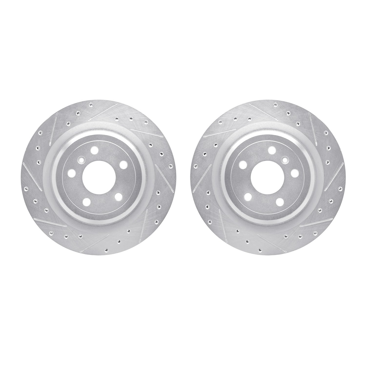 7002-63124 Drilled/Slotted Brake Rotors [Silver], 2012-2019 Mercedes-Benz, Position: Rear