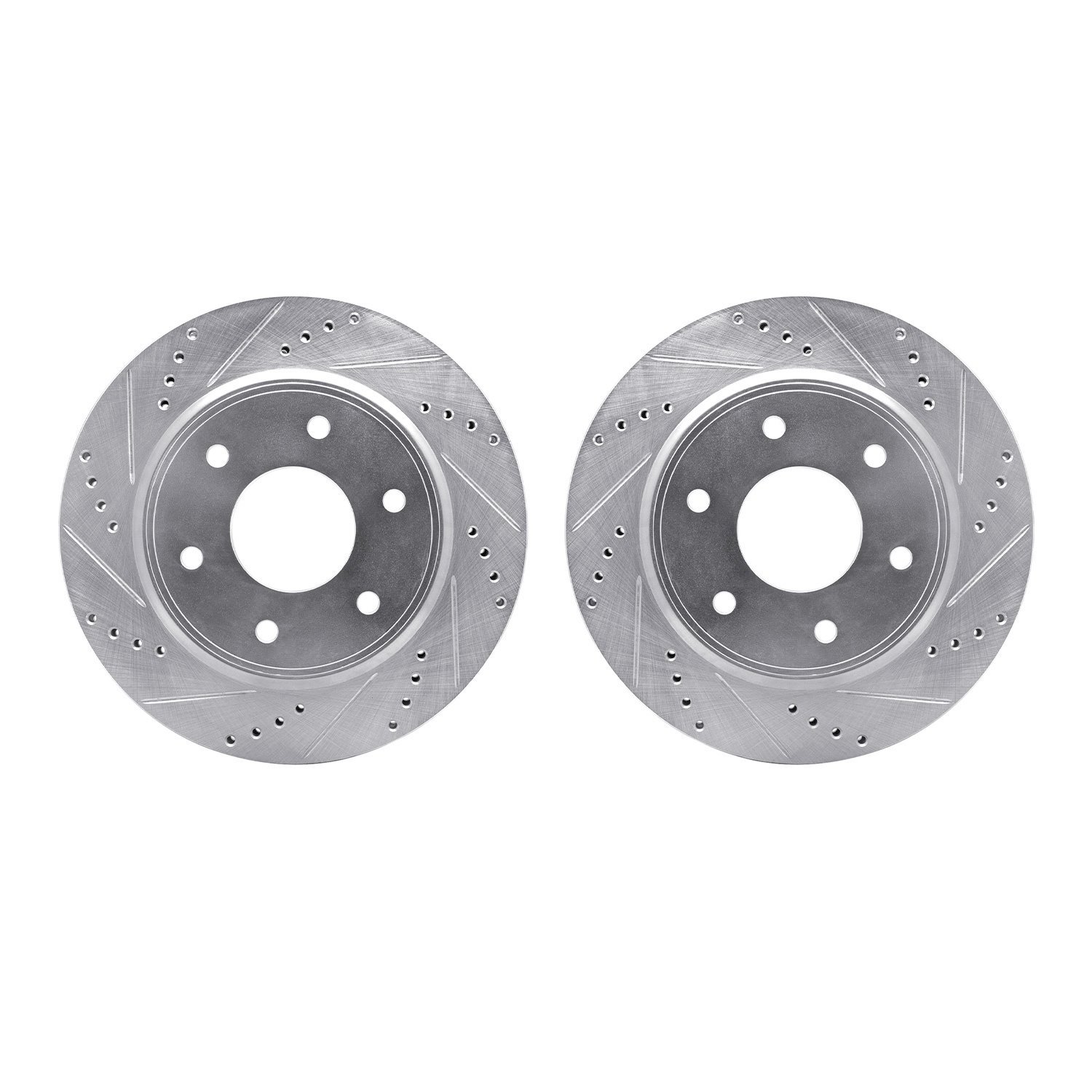 Drilled/Slotted Brake Rotors [Silver], 2005-2007 Infiniti/Nissan