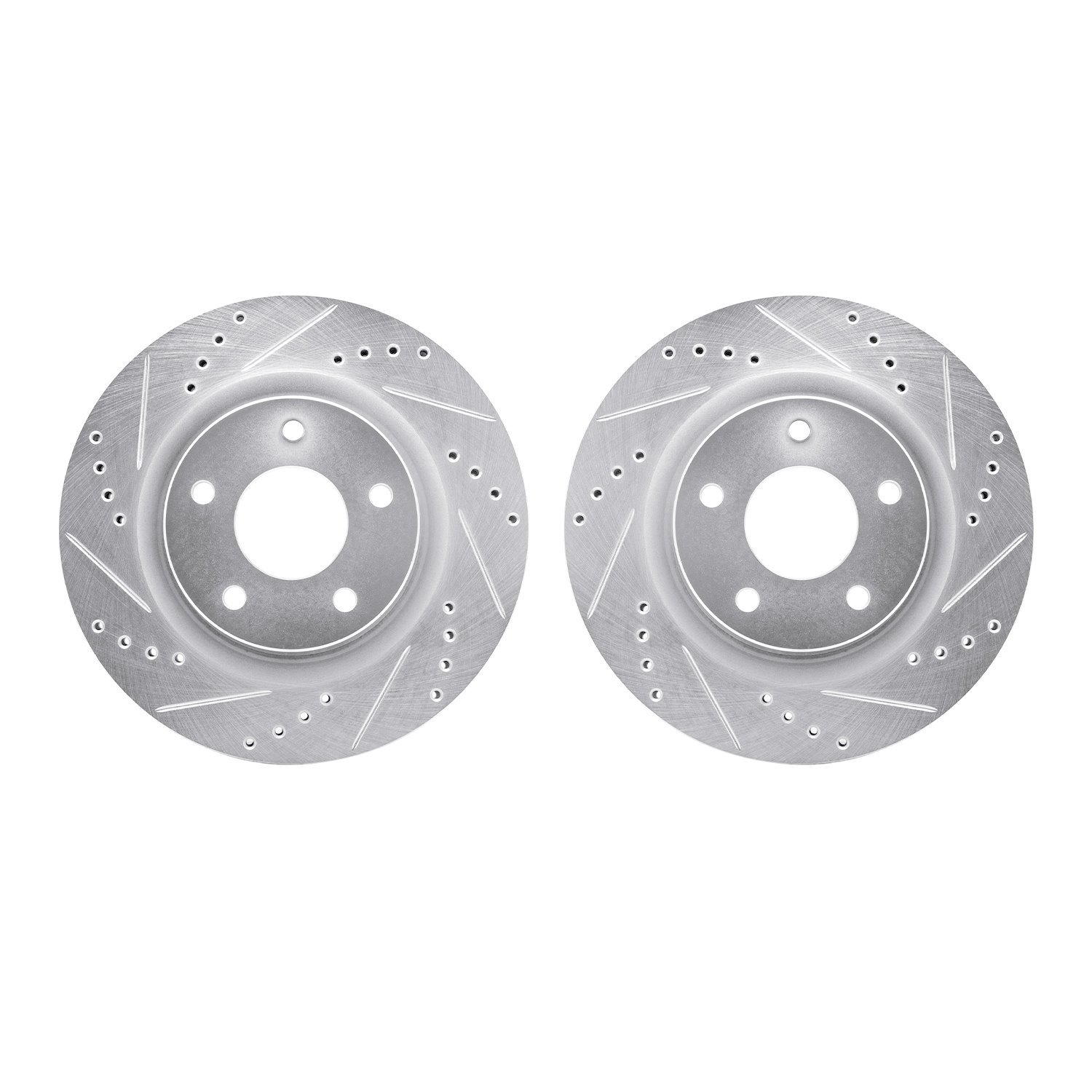 Drilled/Slotted Brake Rotors [Silver], 2007-2013 Infiniti/Nissan