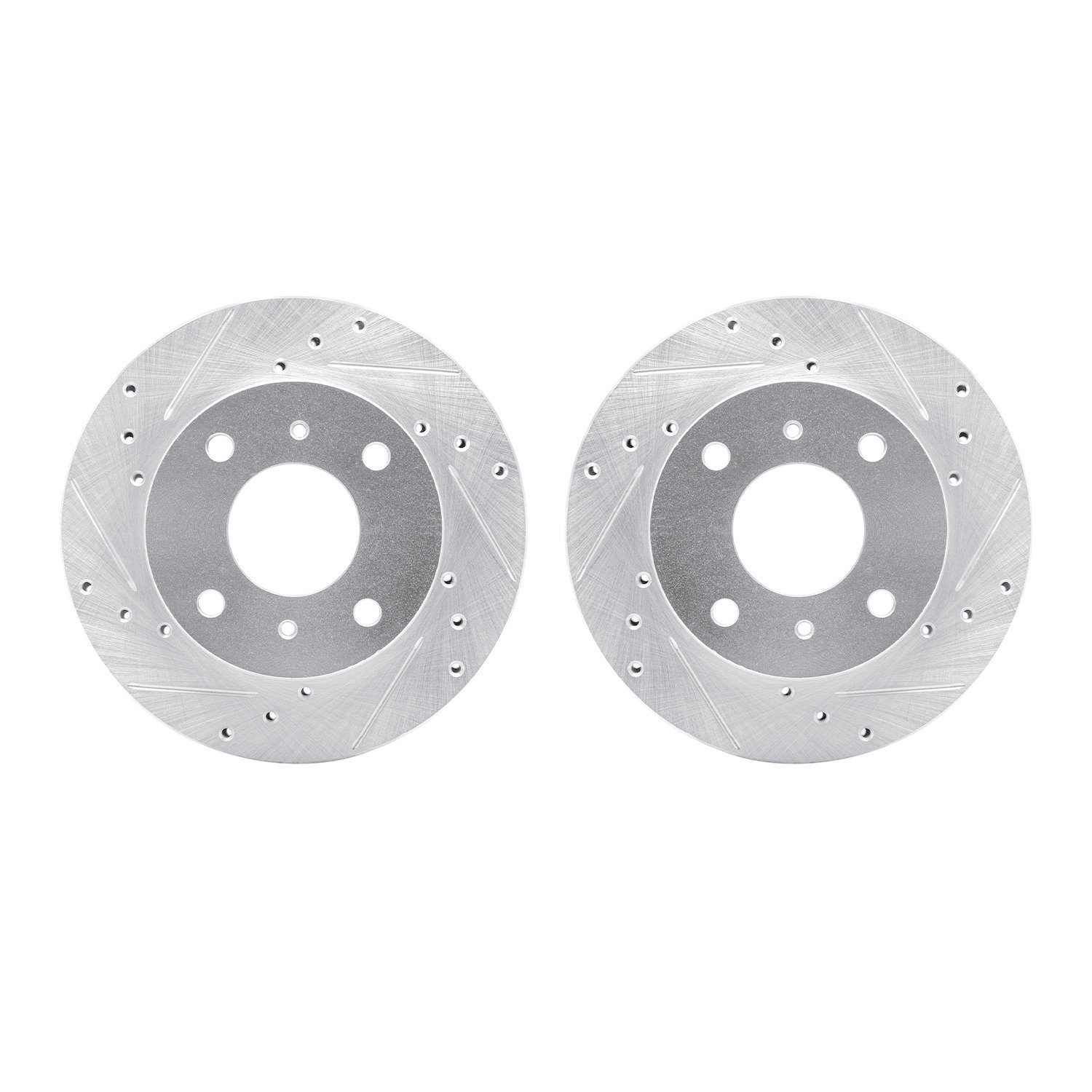 Drilled/Slotted Brake Rotors [Silver], 1985-1989 Infiniti/Nissan