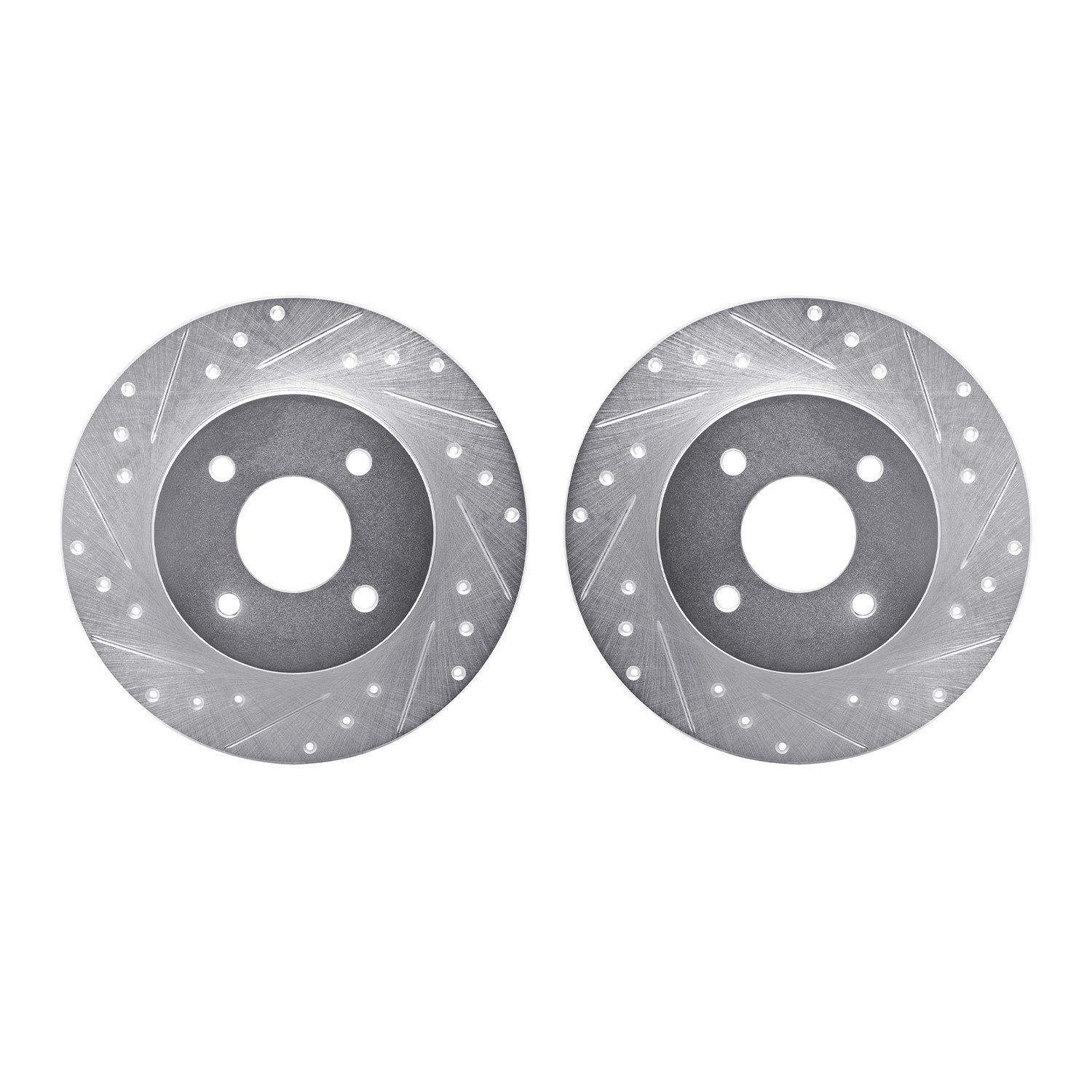 7002-67090 Drilled/Slotted Brake Rotors [Silver], 1984-1985 Infiniti/Nissan, Position: Rear