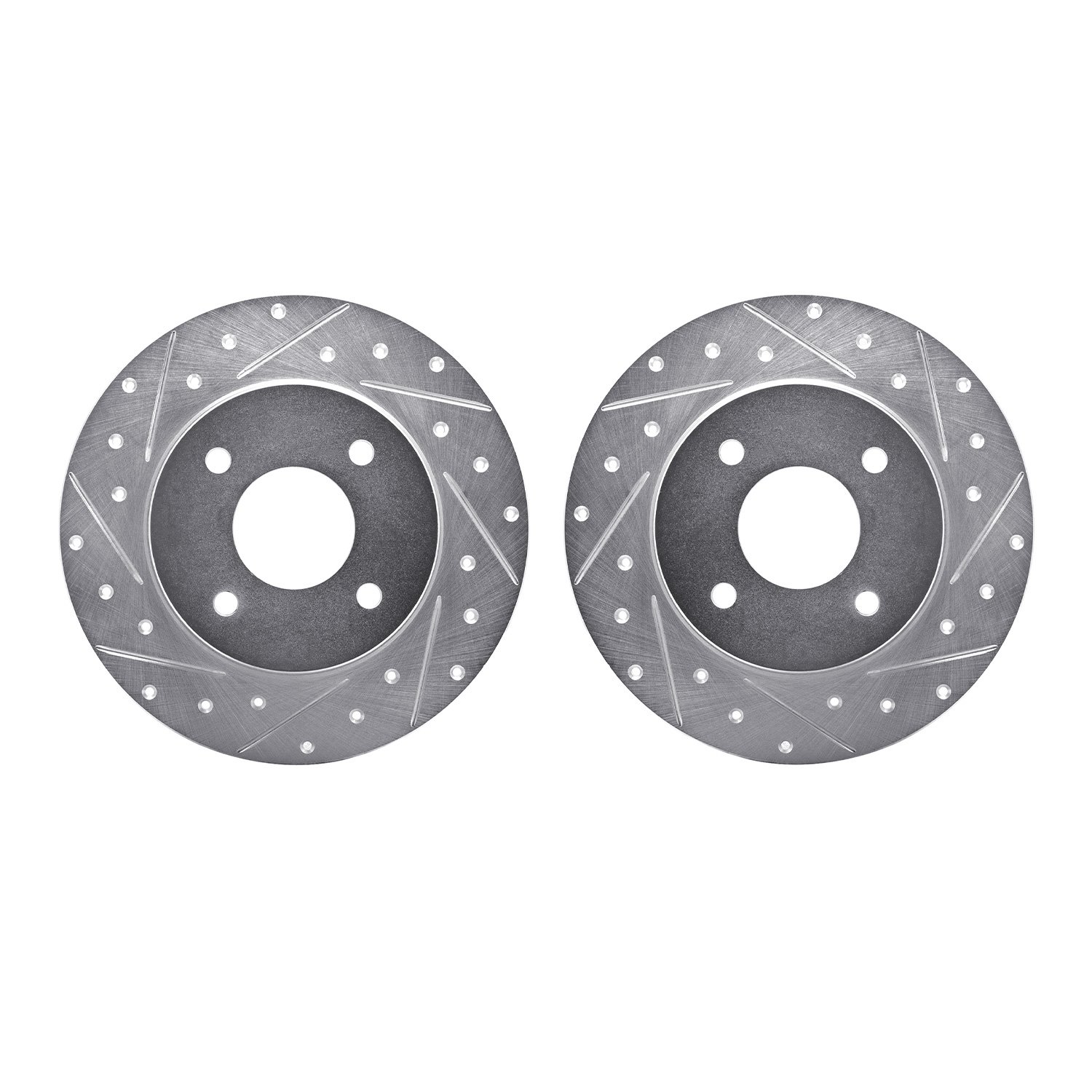 Drilled/Slotted Brake Rotors [Silver], 2004-2006 Infiniti/Nissan