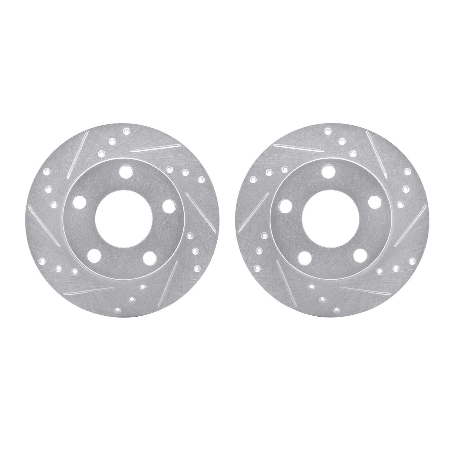 7002-73041 Drilled/Slotted Brake Rotors [Silver], 1980-1991 Audi/Volkswagen, Position: Rear