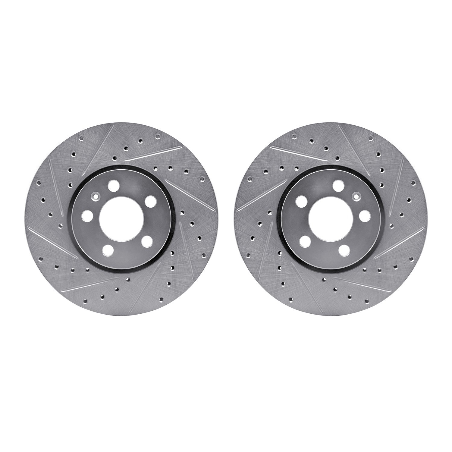 7002-74002 Drilled/Slotted Brake Rotors [Silver], 1998-2018 Audi/Volkswagen, Position: Front