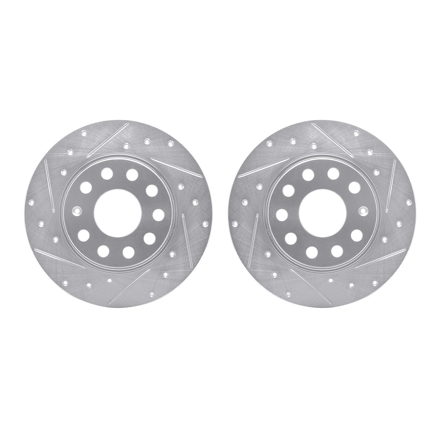 7002-74039 Drilled/Slotted Brake Rotors [Silver], Fits Select Multiple Makes/Models, Position: Rear