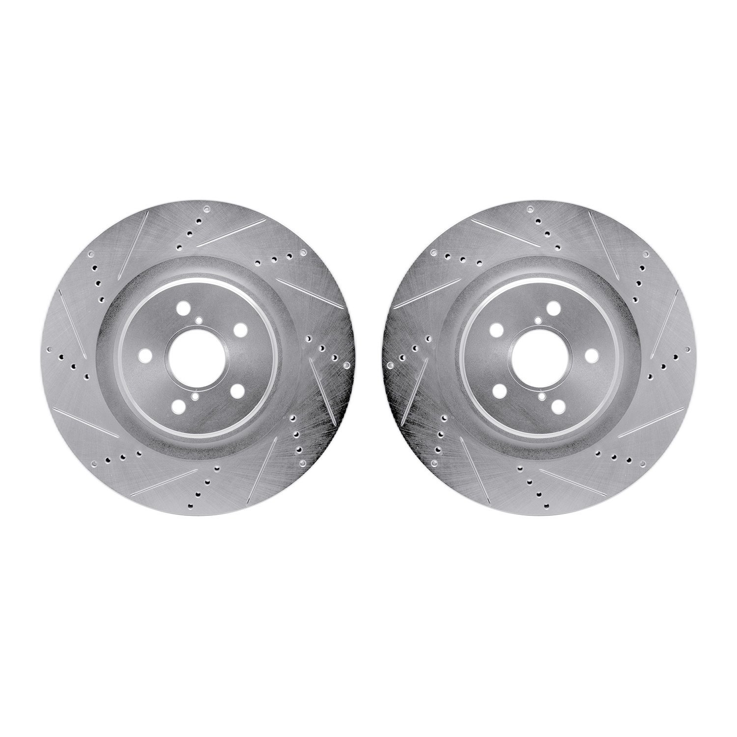 7002-75001 Drilled/Slotted Brake Rotors [Silver], 2013-2020 Lexus/Toyota/Scion, Position: Front