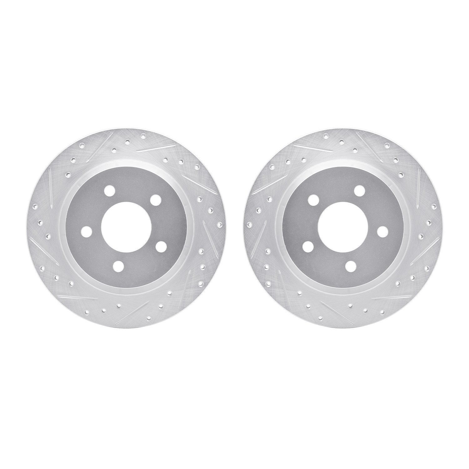 7002-75016 Drilled/Slotted Brake Rotors [Silver], Fits Select Lexus/Toyota/Scion, Position: Front