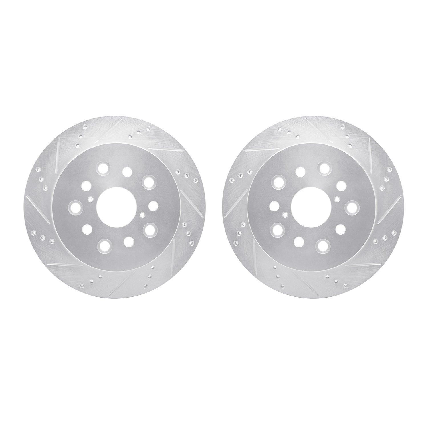 7002-75031 Drilled/Slotted Brake Rotors [Silver], 2001-2006 Lexus/Toyota/Scion, Position: Rear