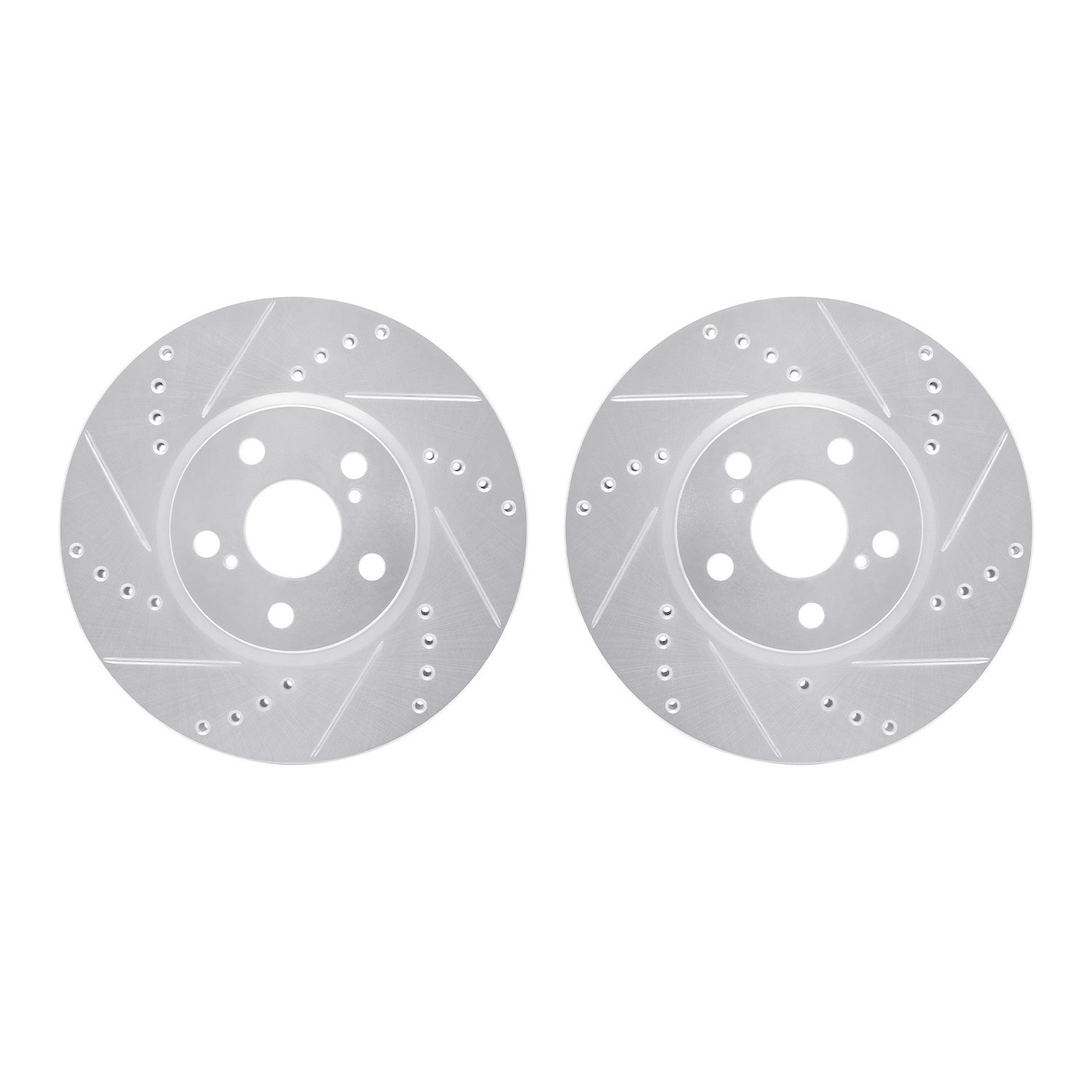 Drilled/Slotted Brake Rotors [Silver], 2008-2019 Multiple