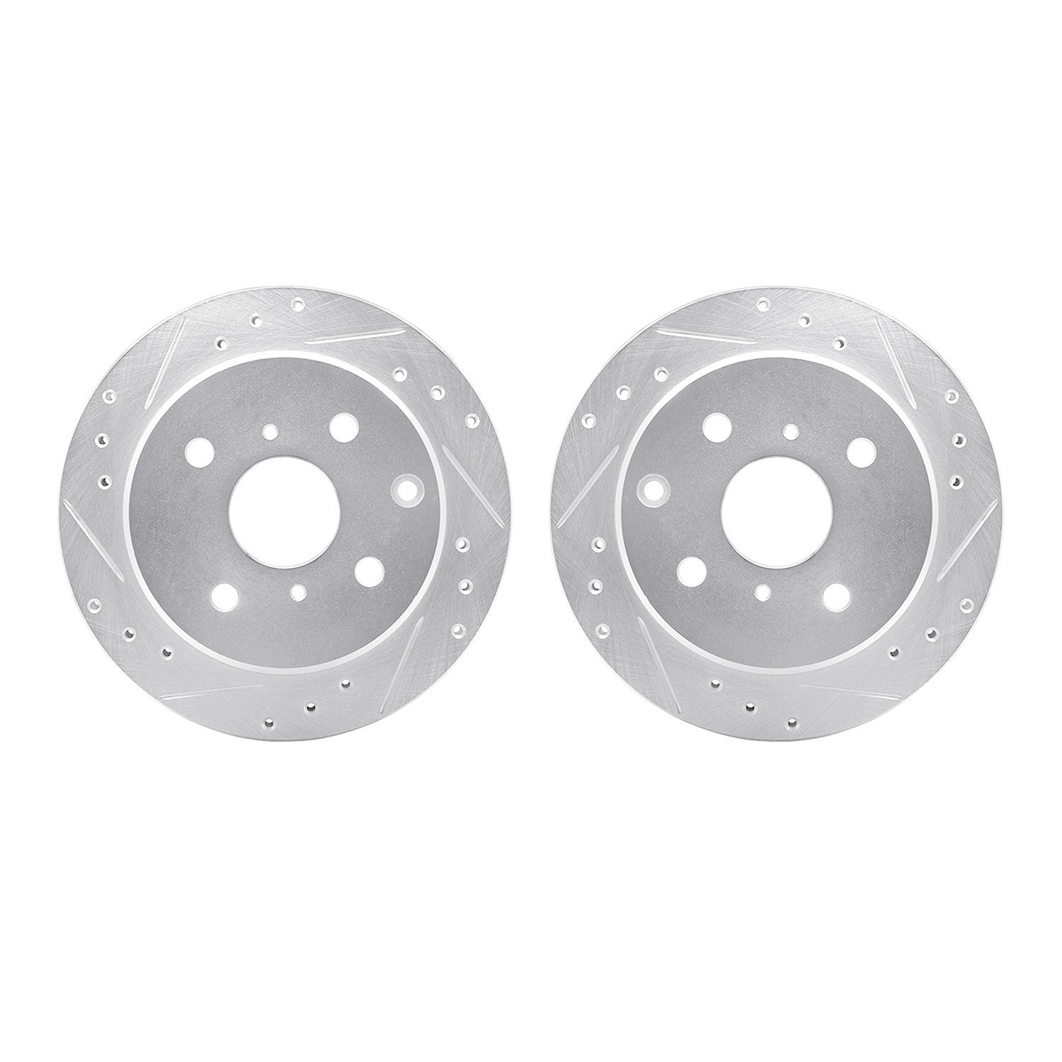 7002-76136 Drilled/Slotted Brake Rotors [Silver], 1984-1988 Lexus/Toyota/Scion, Position: Rear