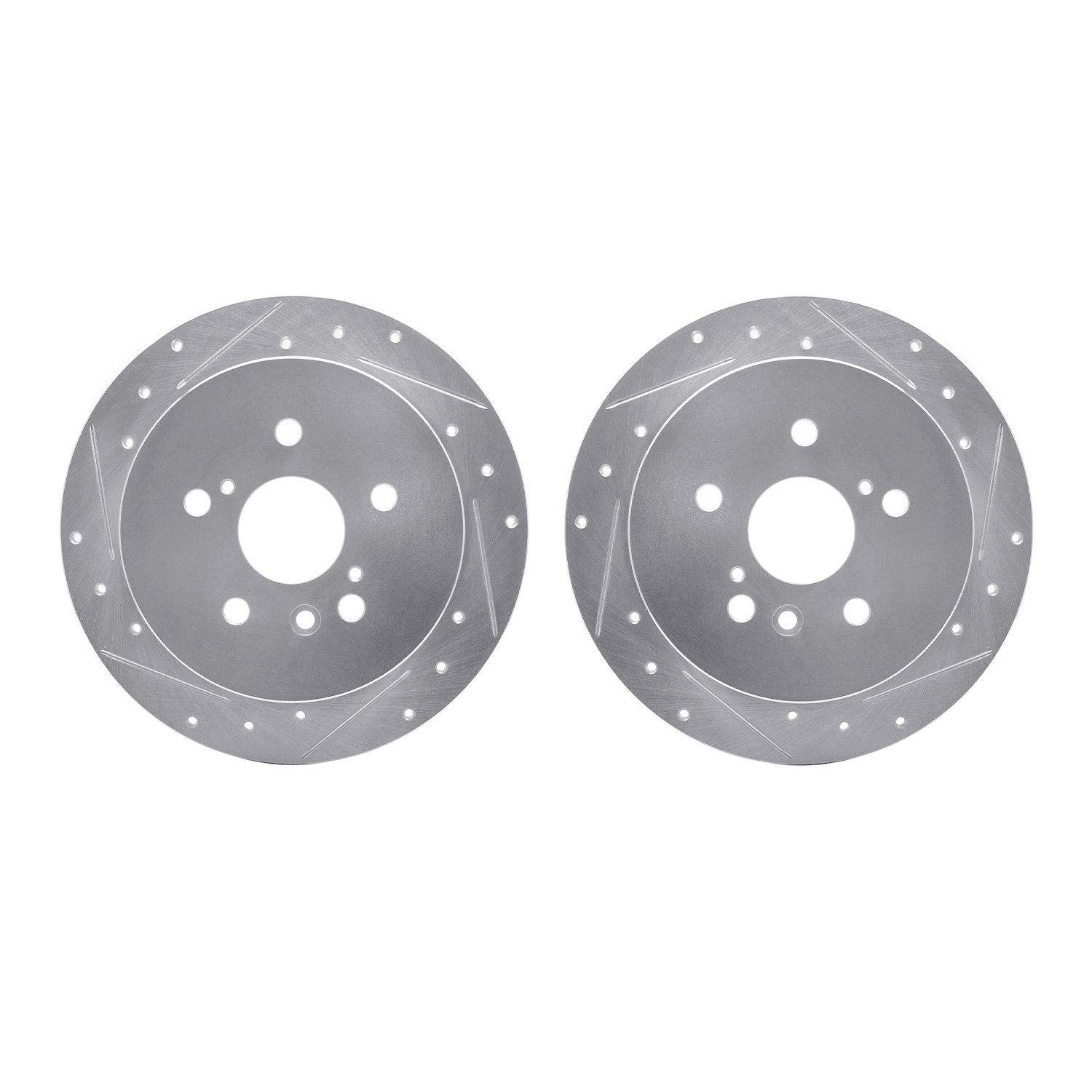 Drilled/Slotted Brake Rotors [Silver], 2004-2010 Lexus/Toyota/Scion
