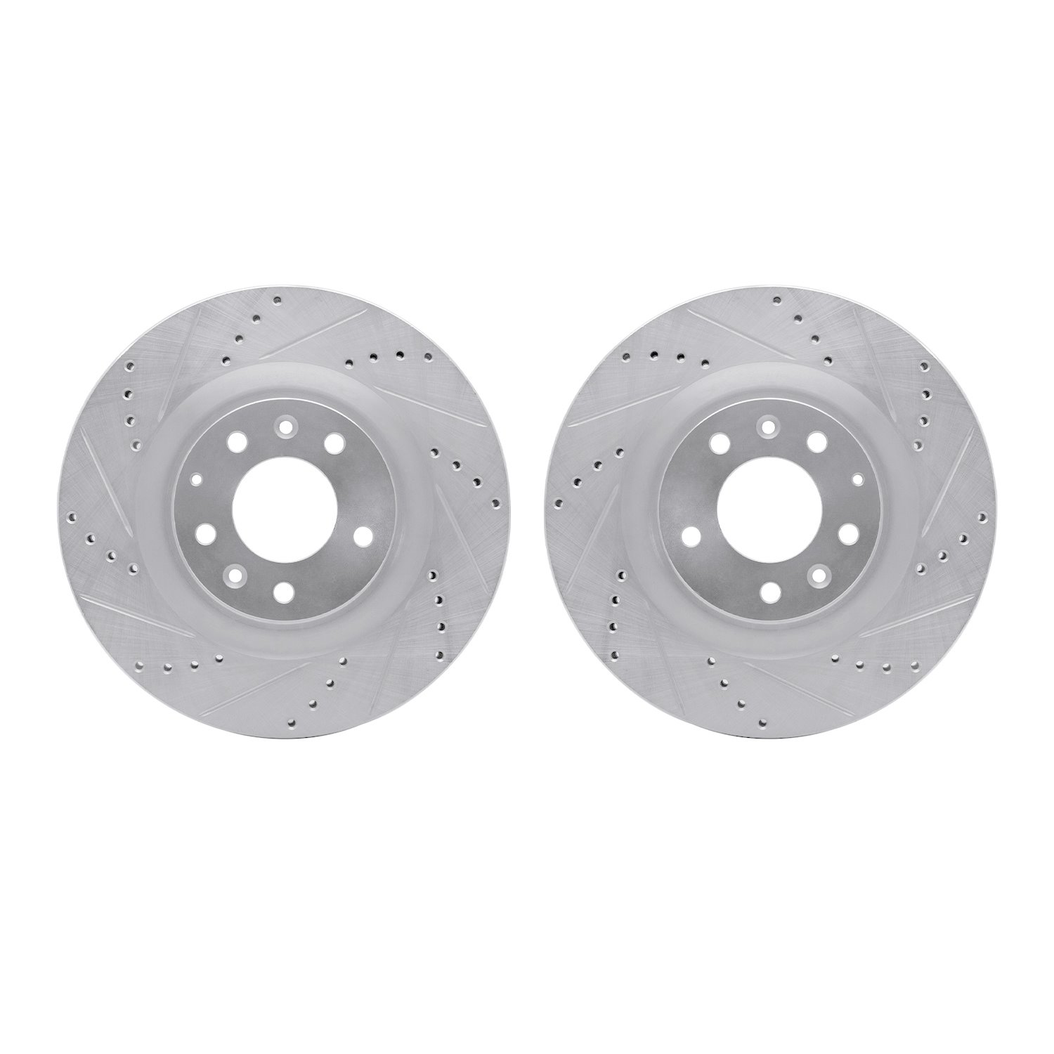 7002-80029 Drilled/Slotted Brake Rotors [Silver], 2007-2015 Ford/Lincoln/Mercury/Mazda, Position: Front