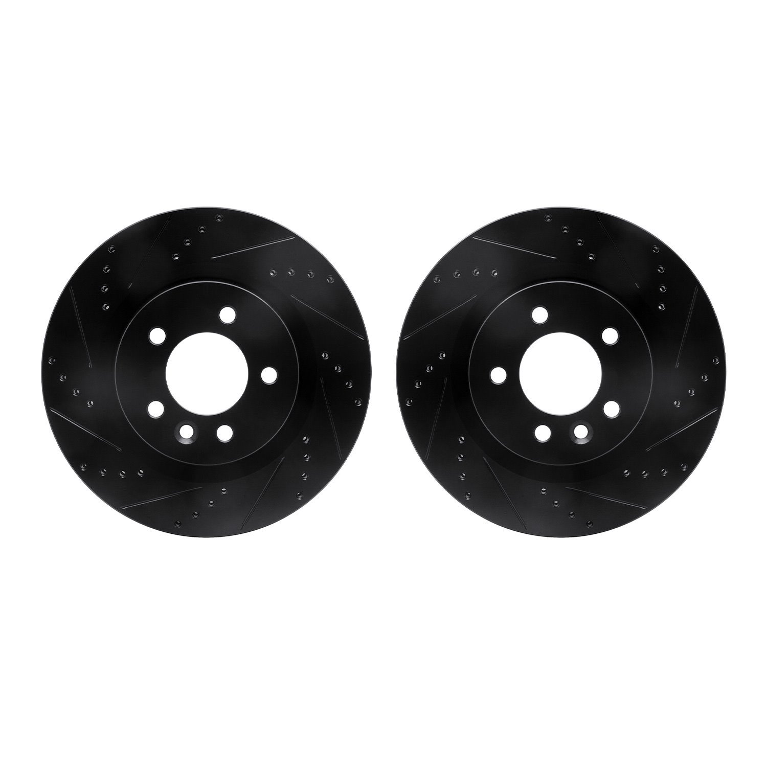 8002-11010 Drilled/Slotted Brake Rotors [Black], 2005-2009 Land Rover, Position: Front